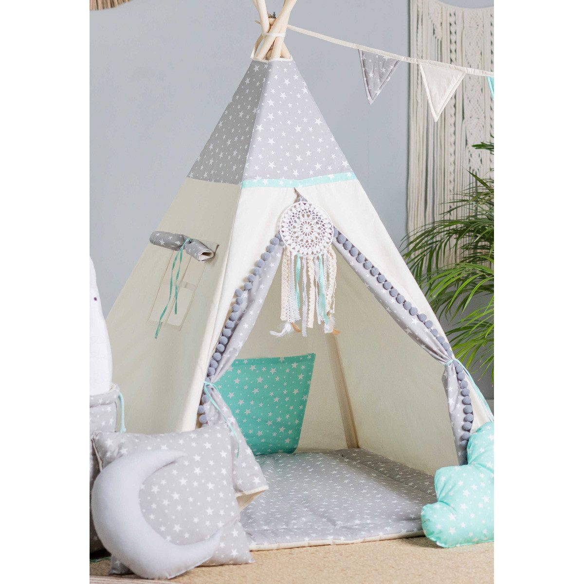 Sówka Design Spielzelt Tipi Unisex Kinder (4-tlg)