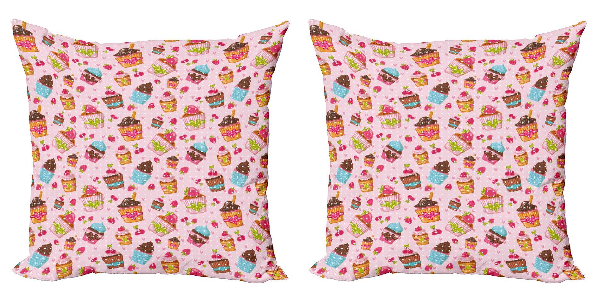Cupcakes (2 Accent Doppelseitiger Muffins Cupcake Abakuhaus Modern Stück), Digitaldruck, Küche Kissenbezüge
