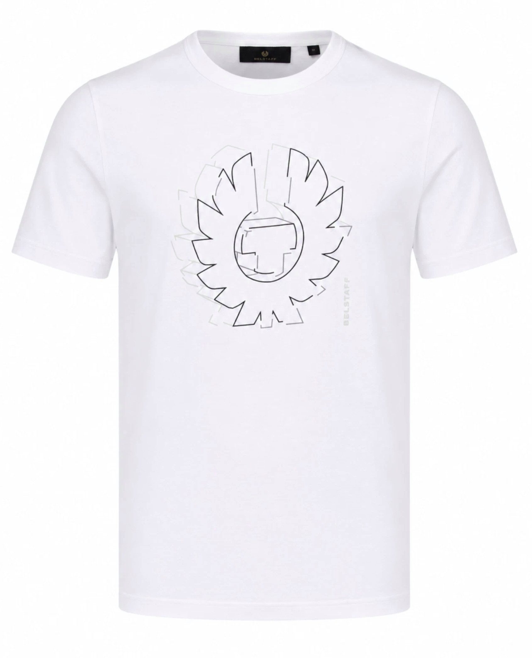 Belstaff T-Shirt London Retro Deconstructed Phoenix Cotton Regular Cut (1-tlg) Phoenix in einer geometrischen Liniengrafik neu interpretiert.