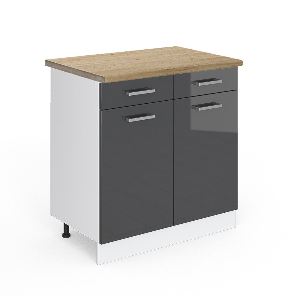 Vicco Unterschrank R-Line, Anthrazit Hochglanz/Weiß, 80 günstig online kaufen