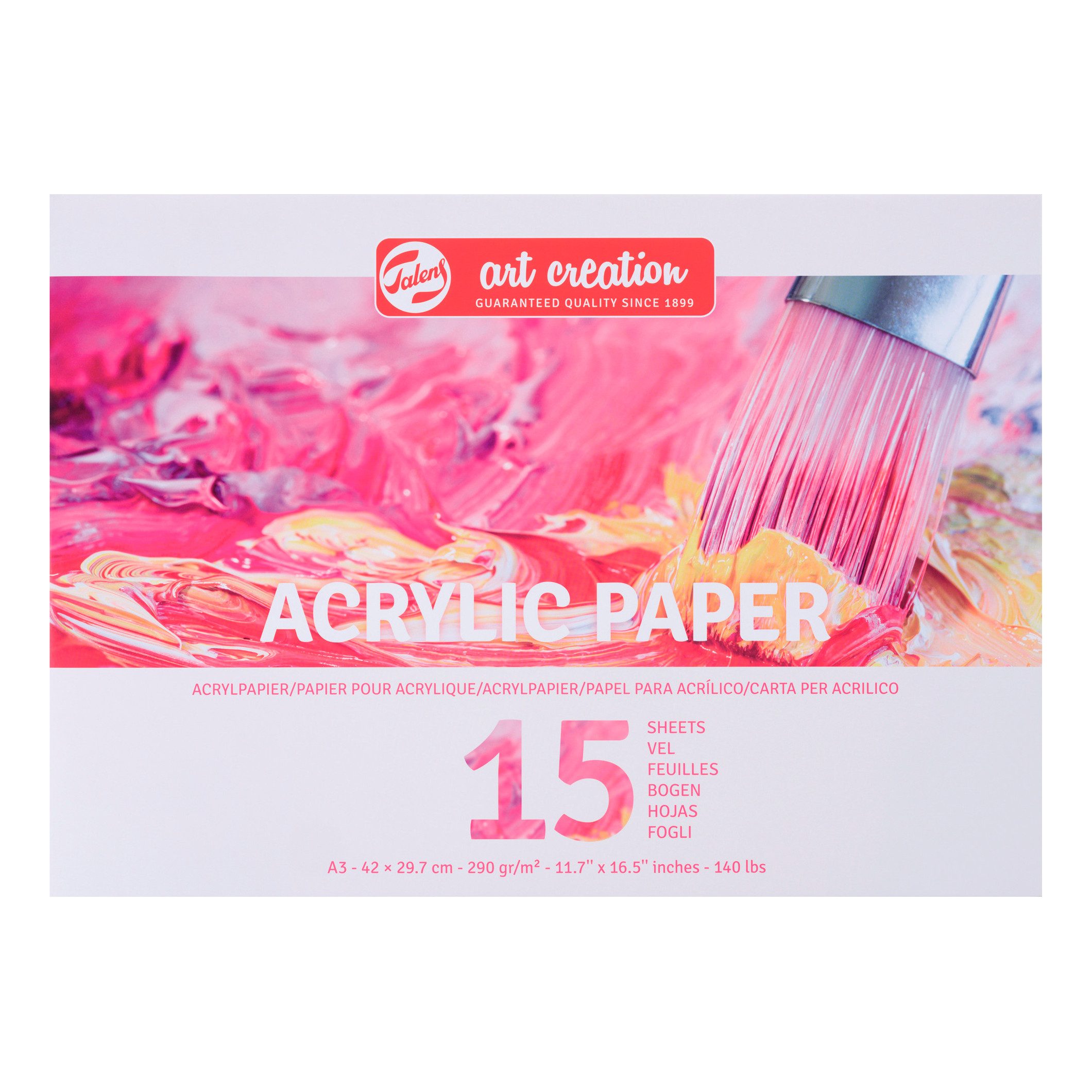 Talens Zeichenpapier Acrylicpapier, 15 Blatt