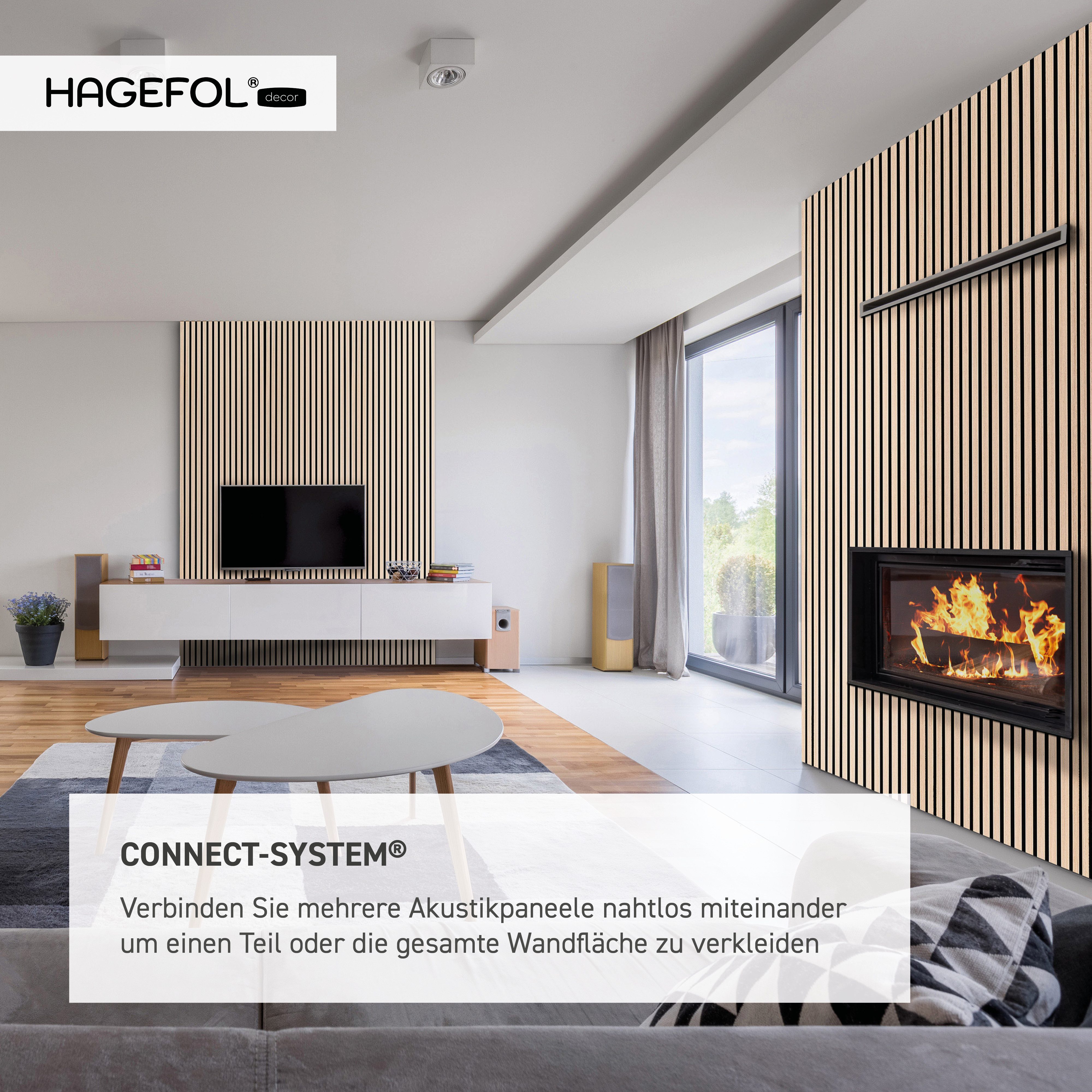 HAGEFOL Wandpaneel Akustikpaneele Holz, 3D Lamellenwand, verschiedene Größen, BxL: 60,00x120,00 cm, 1,44 qm, 3D Optik, Akustische Dämmung – Bild 3 von 5