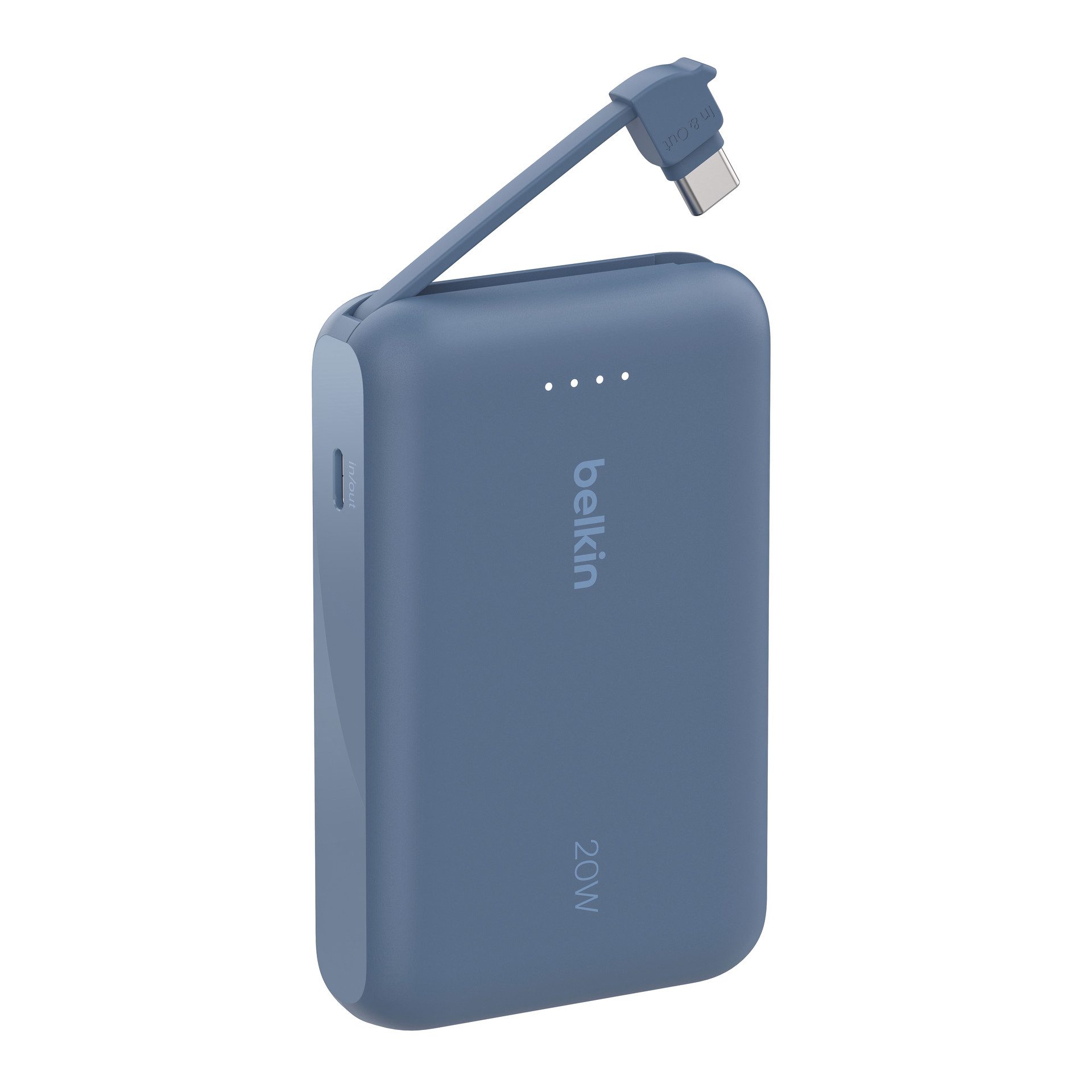 Belkin BoostCharge Power Bank 10K mit integrierten Kabeln Powerbank Belkin BOOST CHARGE Power Delivery Powerbank 10.000mAh, white