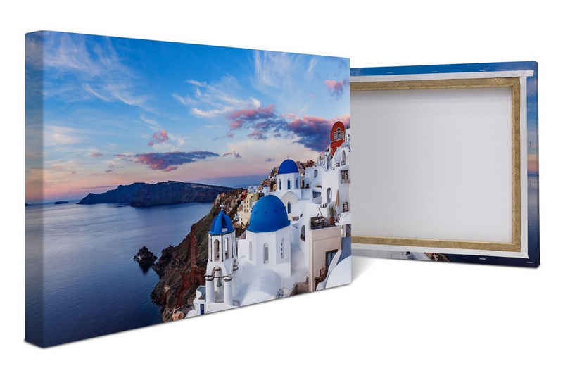 wandmotiv24 Leinwandbild Santorini, Griechenland, Meer, Küste, Landschaft (1 St), Wandbild, Wanddeko, Leinwandbilder in versch. Größen