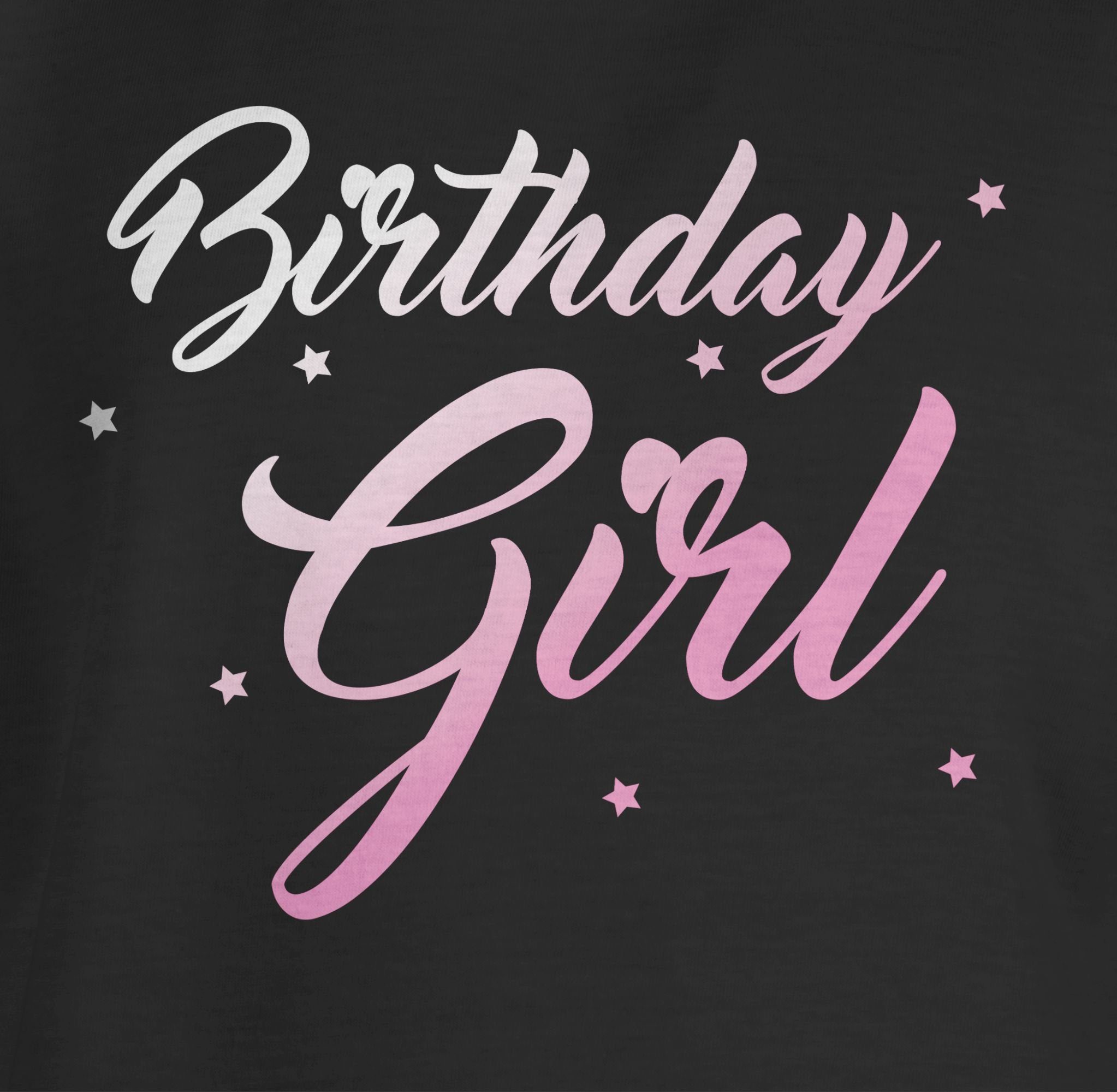 Shirtracer T-Shirt Birthday Girl Schwarz Geschenk 1 Geburtstag Kinder