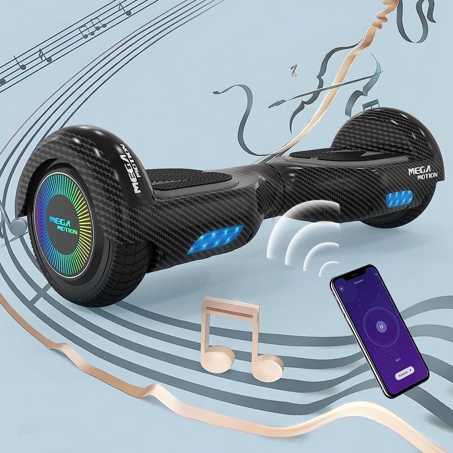 HITWAY Balance Scooter 6.5 Zoll Hoverboards Hoverkart Mit Sitz und Bluetooth und LED-Blitz, 15 km/h, mit einem Go-Kart können Sie mehr Spaß haben. – Bild 3 von 5