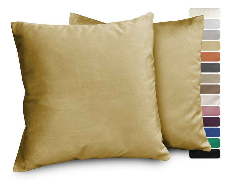 Beautex Kissenhüllen »Samt Kissenhüllen 2er Set, Premium Kissenbezug, Sofa- und Dekokissen, Größe und Farbe wählbar«