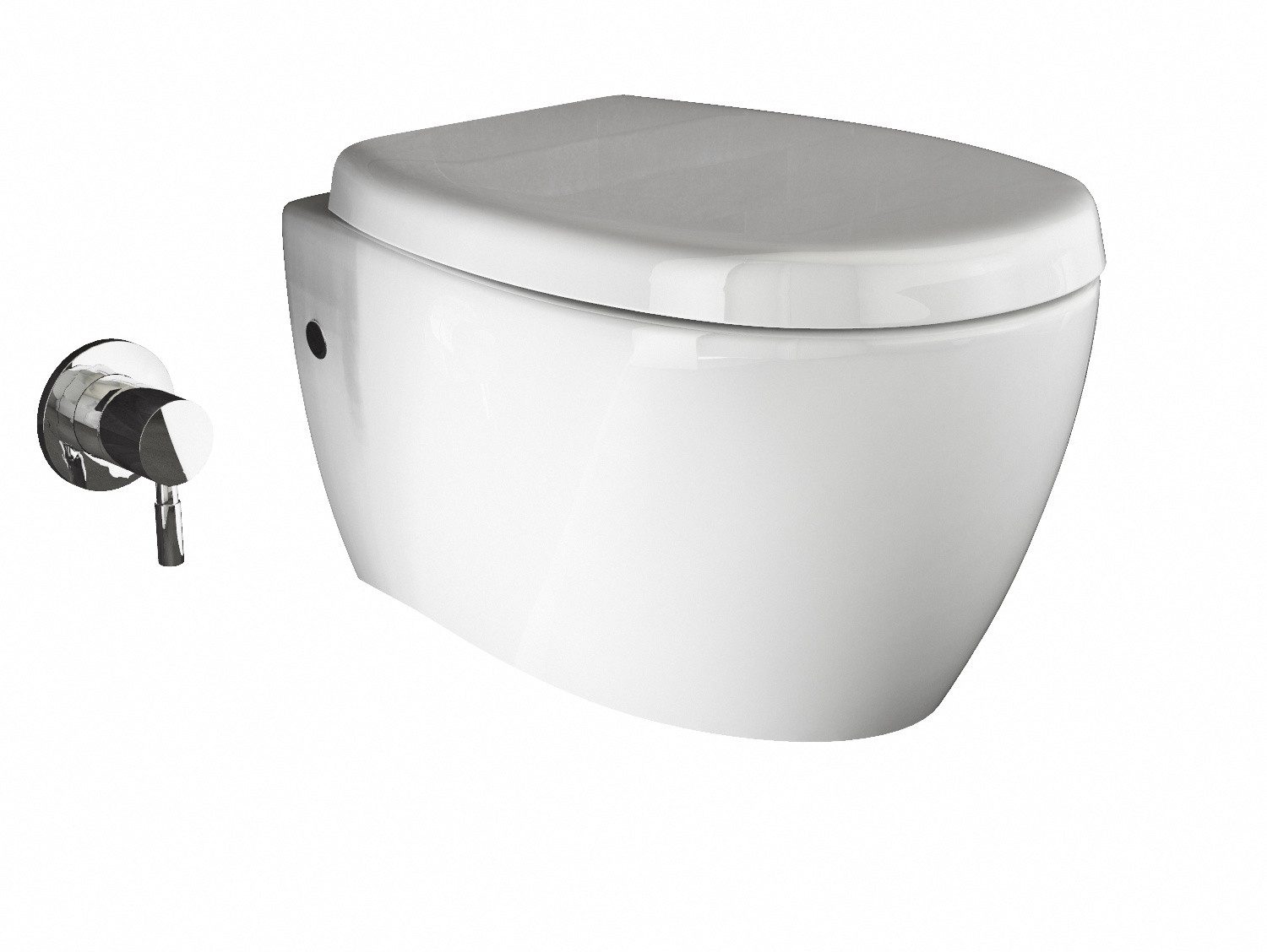 Aqua Bagno Dusch-WC mit Softclose WC-Sitz Tiefspül-WC spülrandloses WC Taharat, wandhängend, Abgang waagerecht, WC-Set