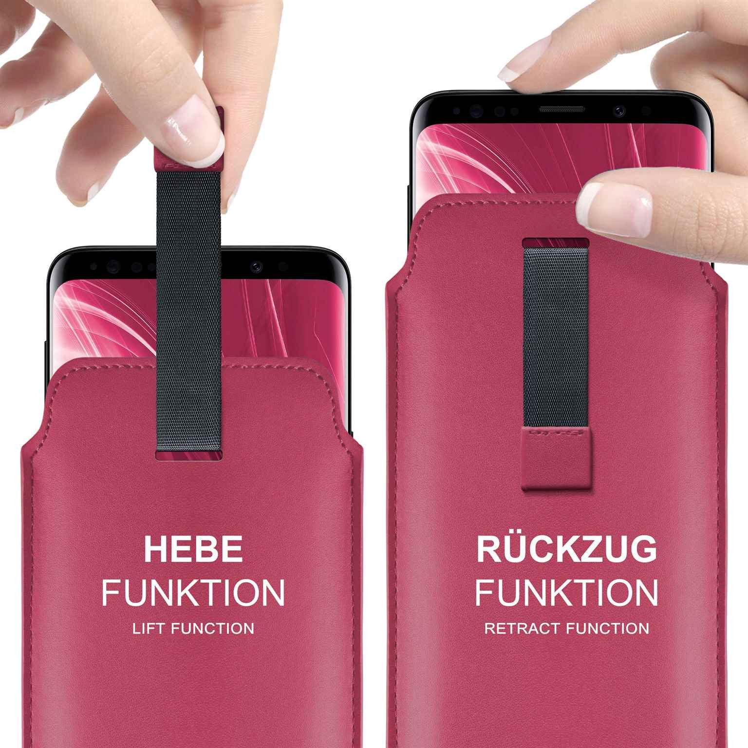 moex Handyhülle für Honor Magic V3 Hülle Leder Optik Pull Case Pink 7,92 Zoll, Holster Handytasche Schutzhülle Sleeve Hülle Etui 360 Grad Schutz Dünn