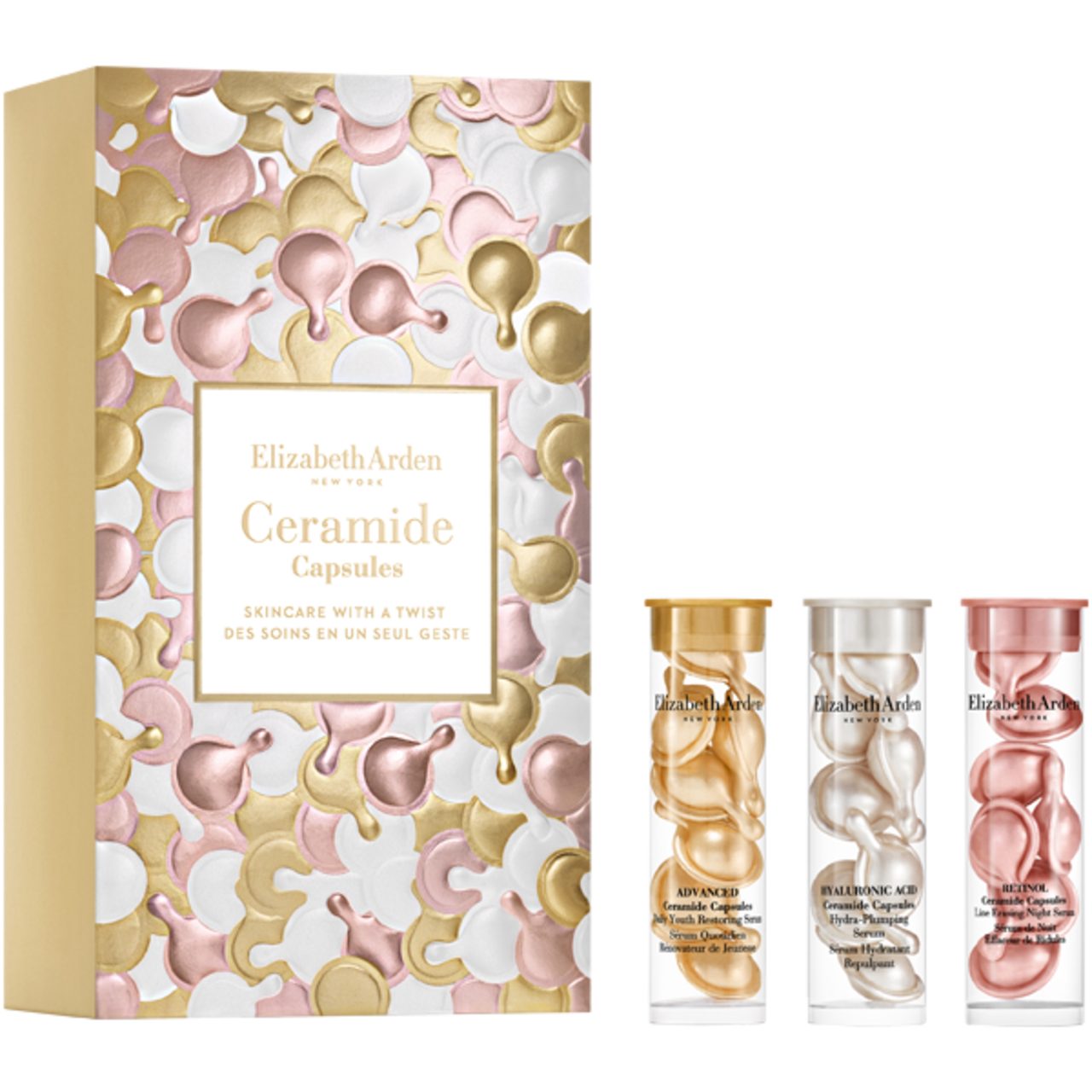 Elizabeth Arden Gesichtspflege Ceramide Trial Set = 3x 7 (Hyaluron + Retinol + Advanced), 1-tlg., für Alle Hauttypen