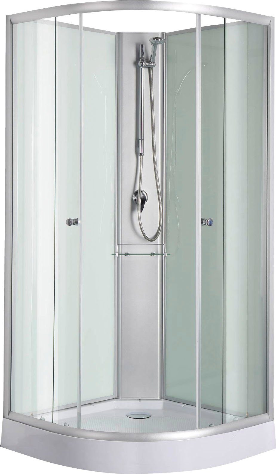 Sanotechnik Komplettdusche RIO Black, BxT: 90x90 cm, Einscheibensicherheitsglas, Viertelkreisdusche