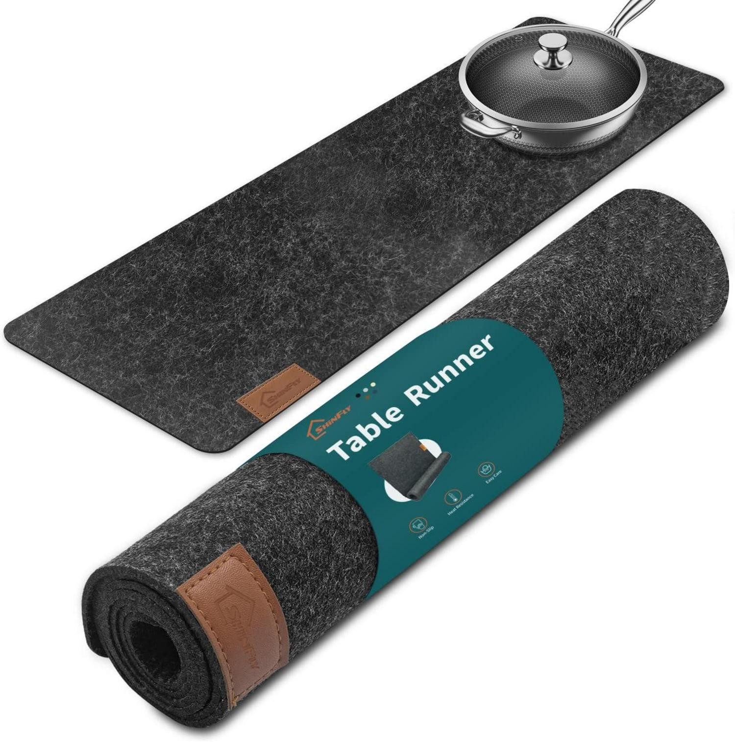 LuxusKollektion Küchenorganizer-Set Tischläufer Filz 100x30cm Modern günstig online kaufen