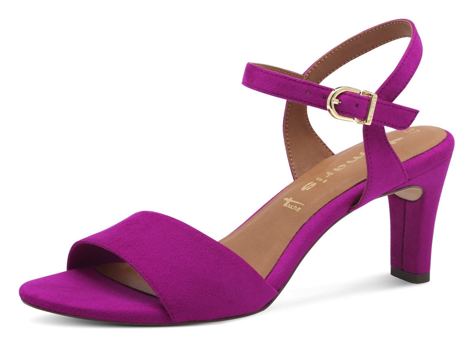 Tamaris Sandalette, Trichterabsatz, Abendschuh mit verstellbarem Fesselriemchen