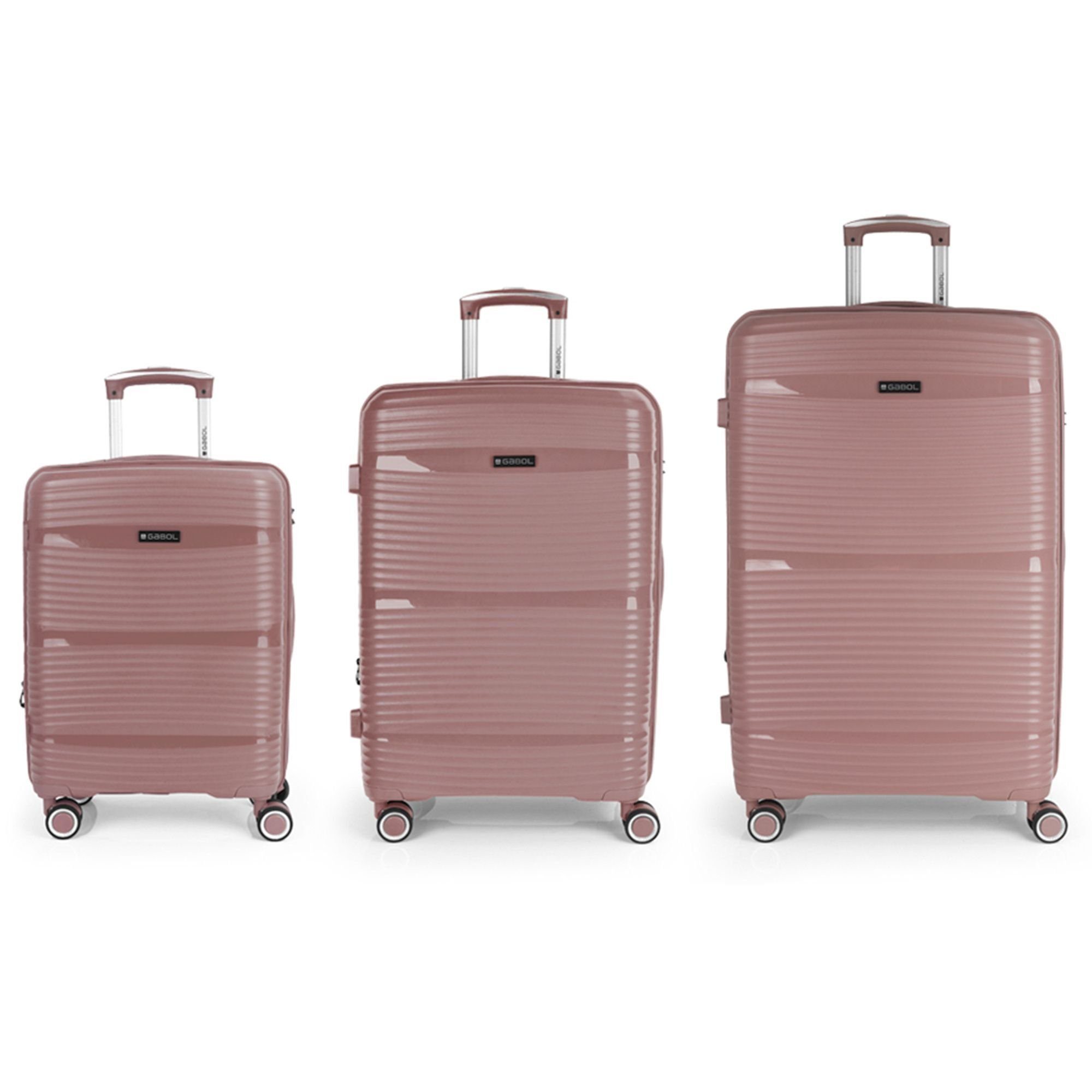 Gabol Trolleyset Akane, 4 Rollen, (3-teilig, 3 tlg), Polypropylen rosa