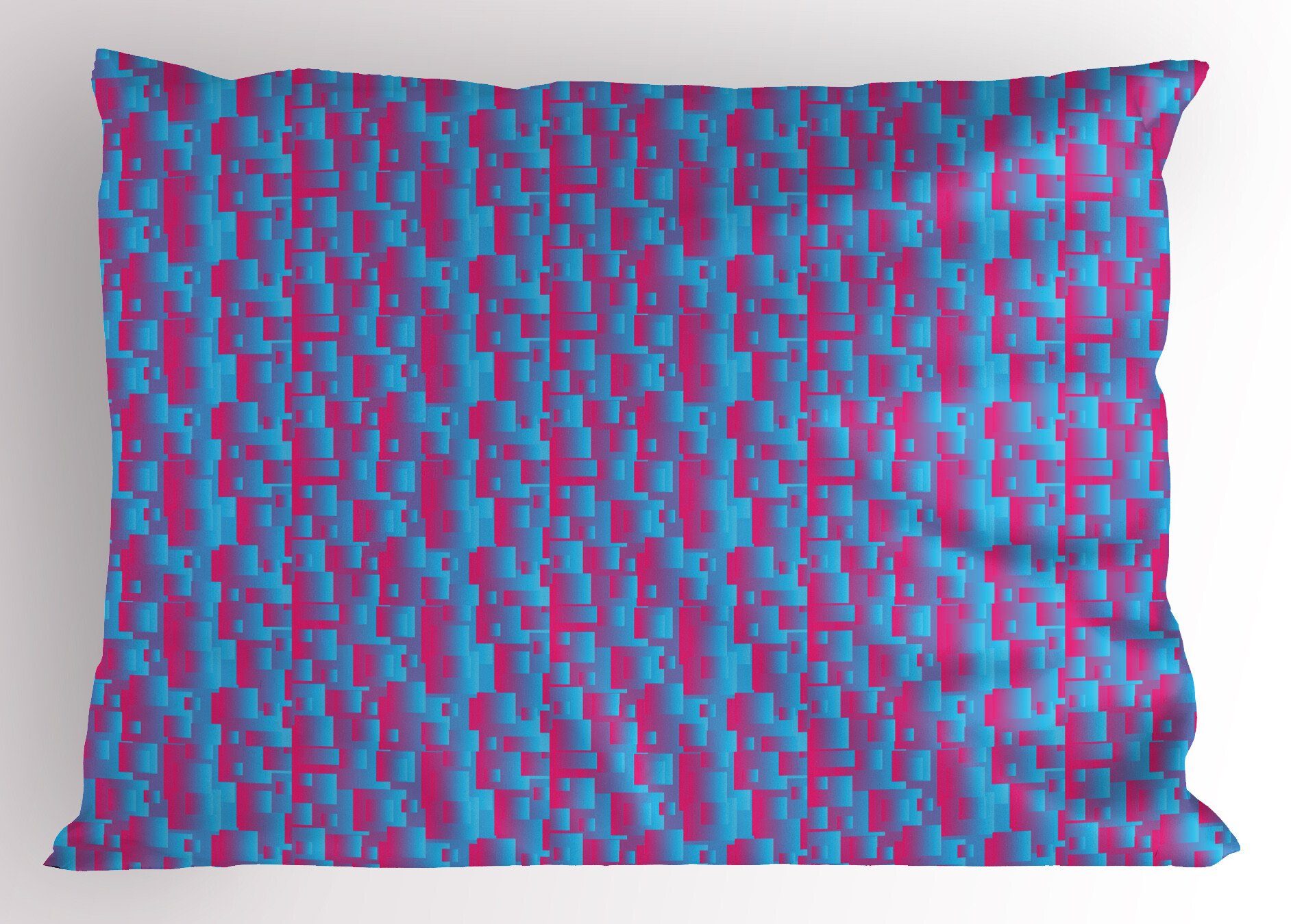 Kissenbezüge Dekorativer Standard King Size Gedruckter Kissenbezug, Abakuhaus (1 Stück), Blau Und Pink modernes Quadrat | Kissenbezüge