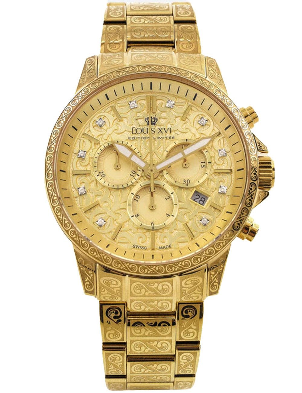Quarzuhr Louis XVI LXVI1801 Herrenuhr Palais Royal 2.0 Chrono Limited Diamant 4 Louis XVI LXVI1801 Herrenuhr Palais Royal 2.0 Chrono Limited Diamant 43mm 5ATM