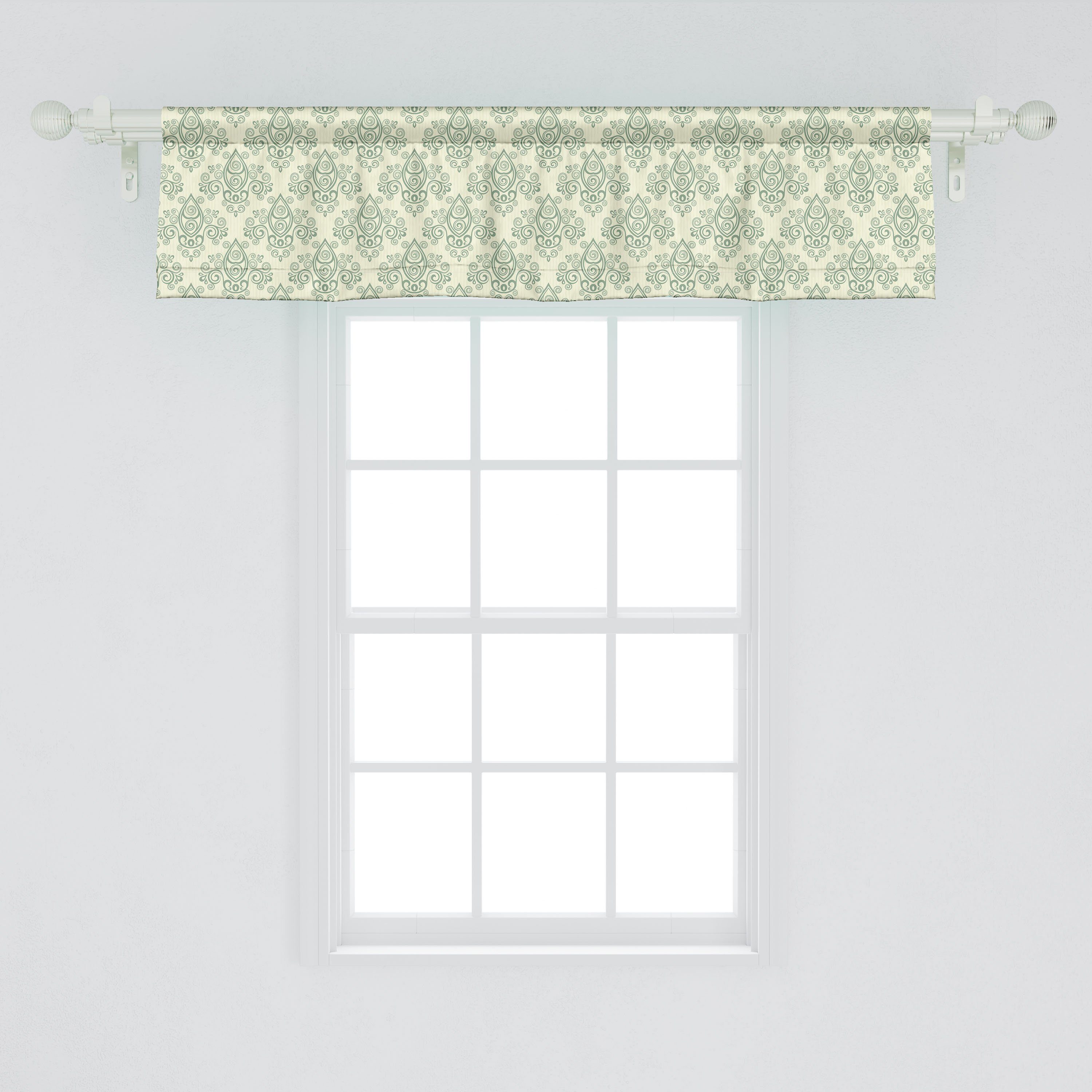 Scheibengardine Vorhang Volant für mit Dekor Küche und Stangentasche, Microfaser, Abakuhaus, Schlafzimmer Zier Viktorianischen Jahrgang