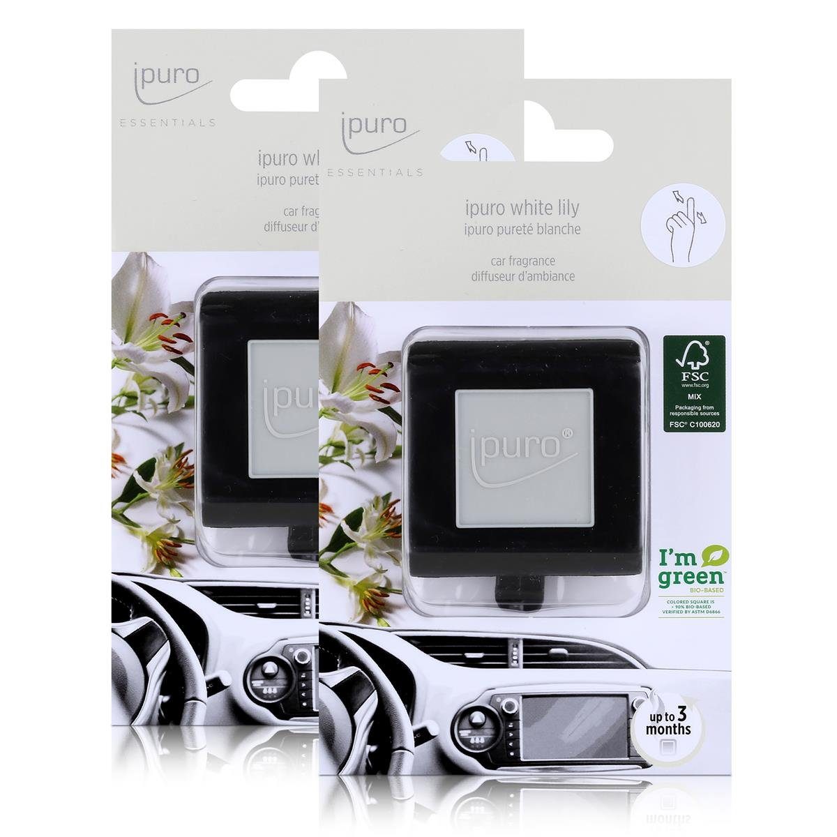 IPURO Raumduft Essentials by Ipuro Car Line Autoduft white lily -  Dufterlebnis (2er P