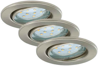 Briloner Leuchten LED Einbauleuchte 7225-032, LED wechselbar, Warmweiß, matt-nickel, GU10, Einbaustrahler, Einbauspot