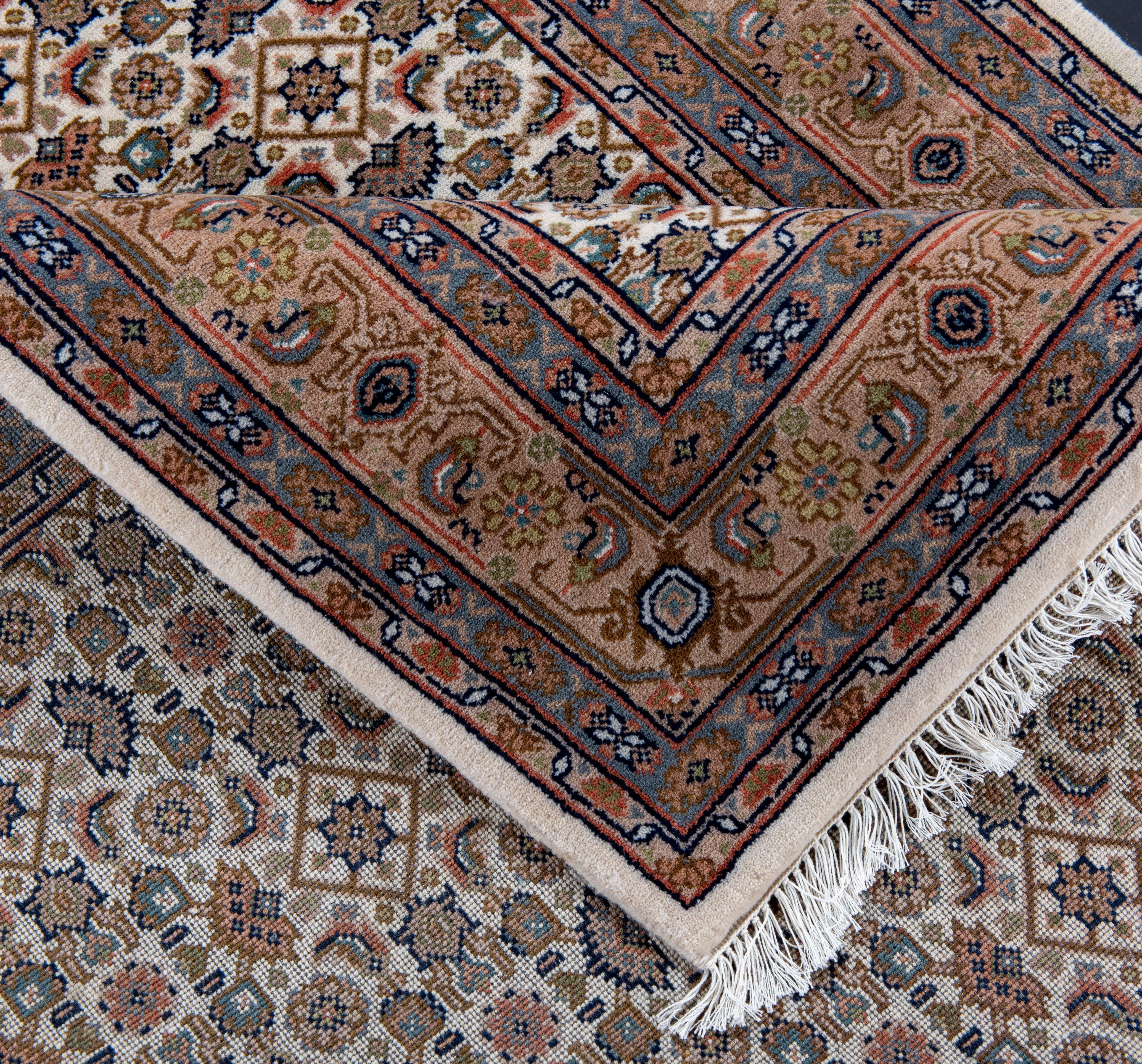 THEKO Orientteppich Benares Herati, handgeknüpft, rechteckig, Höhe: 12 mm, reine Wolle, mit Fransen, Wohnzimmer