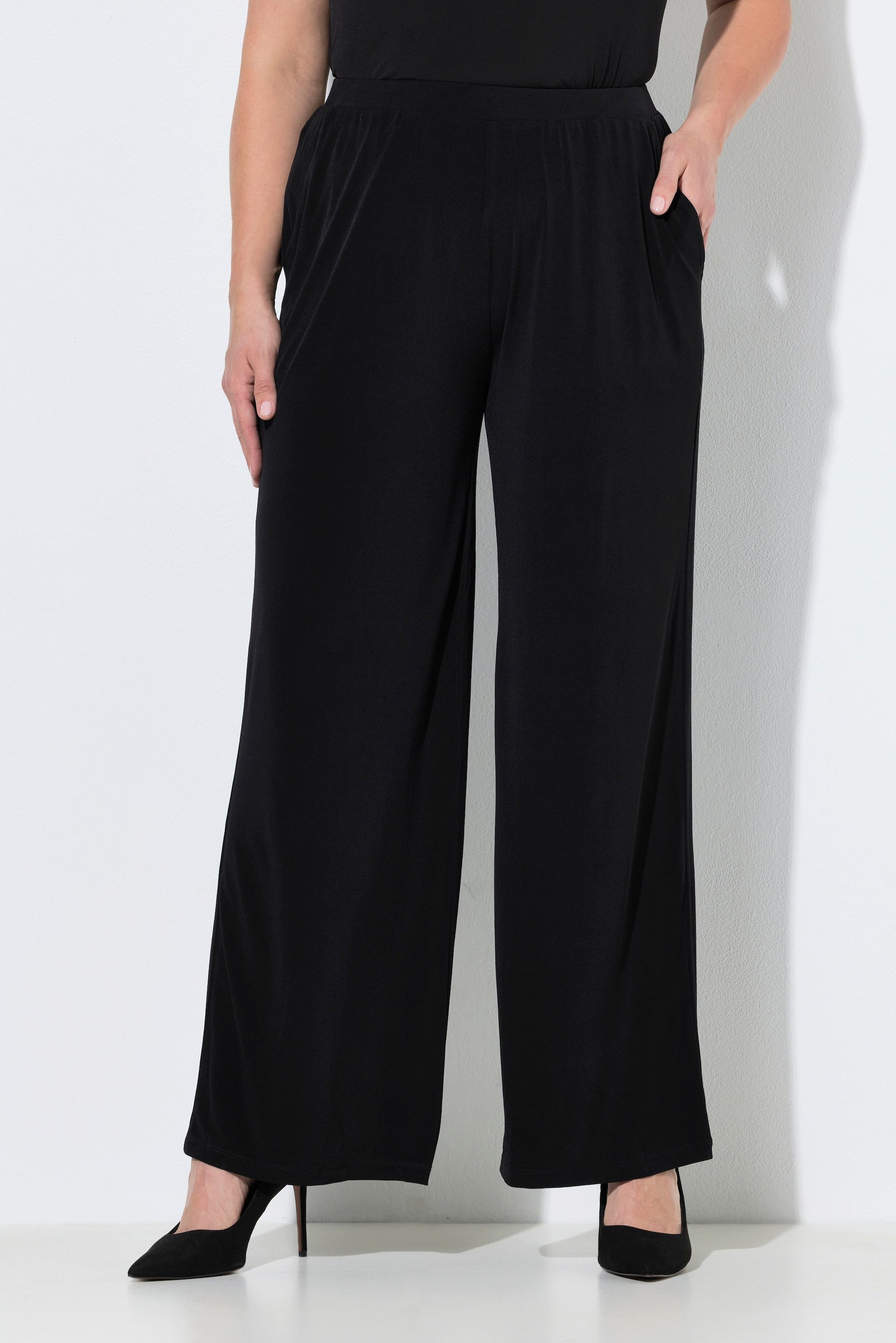 Ulla Popken Schlupfhose Hose Jersey weites Bein Elastikbund