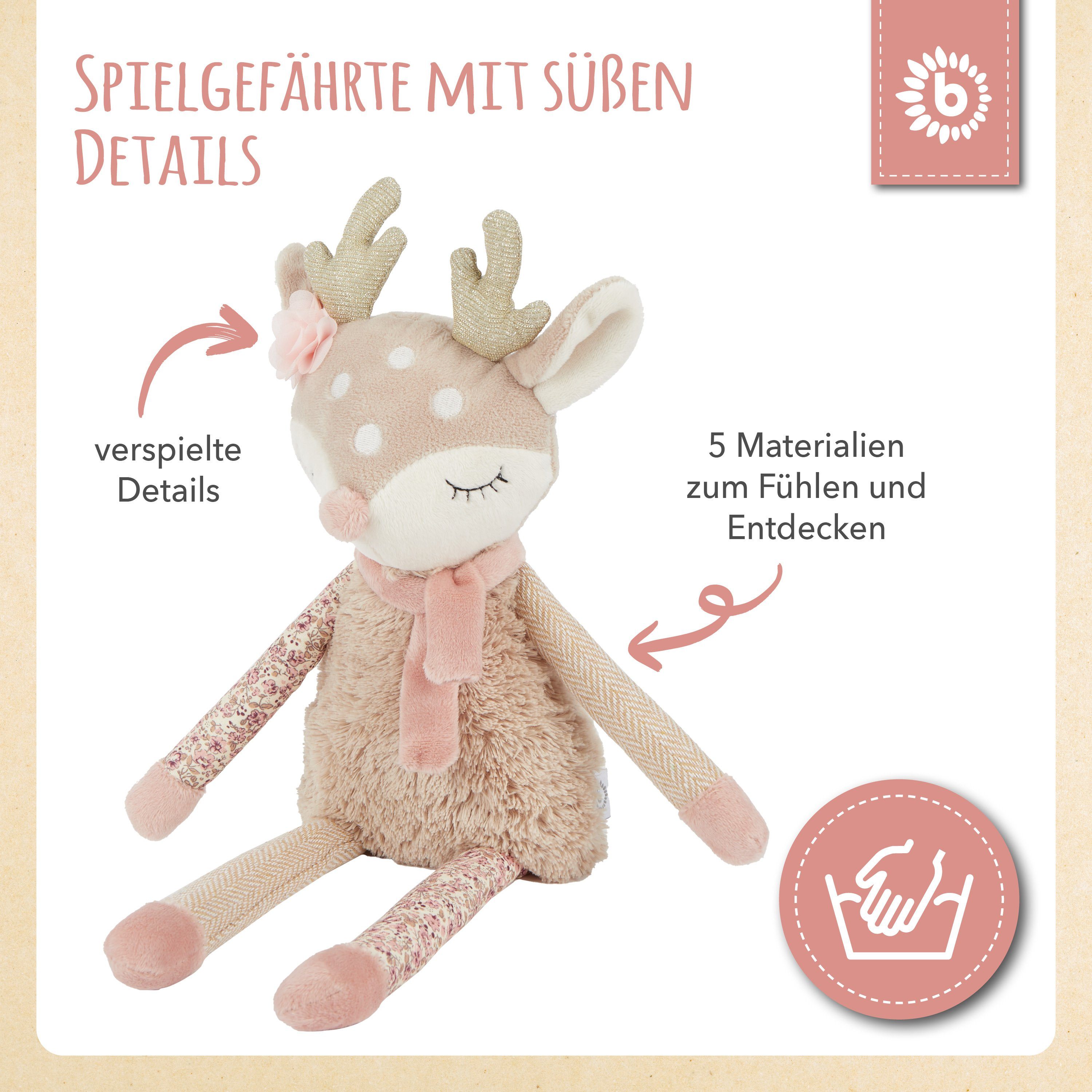 BIECO Plüschfigur Bieco Plüsch Reh Spieltier Baby ca. 40 cm niedliches Baby Kuscheltier