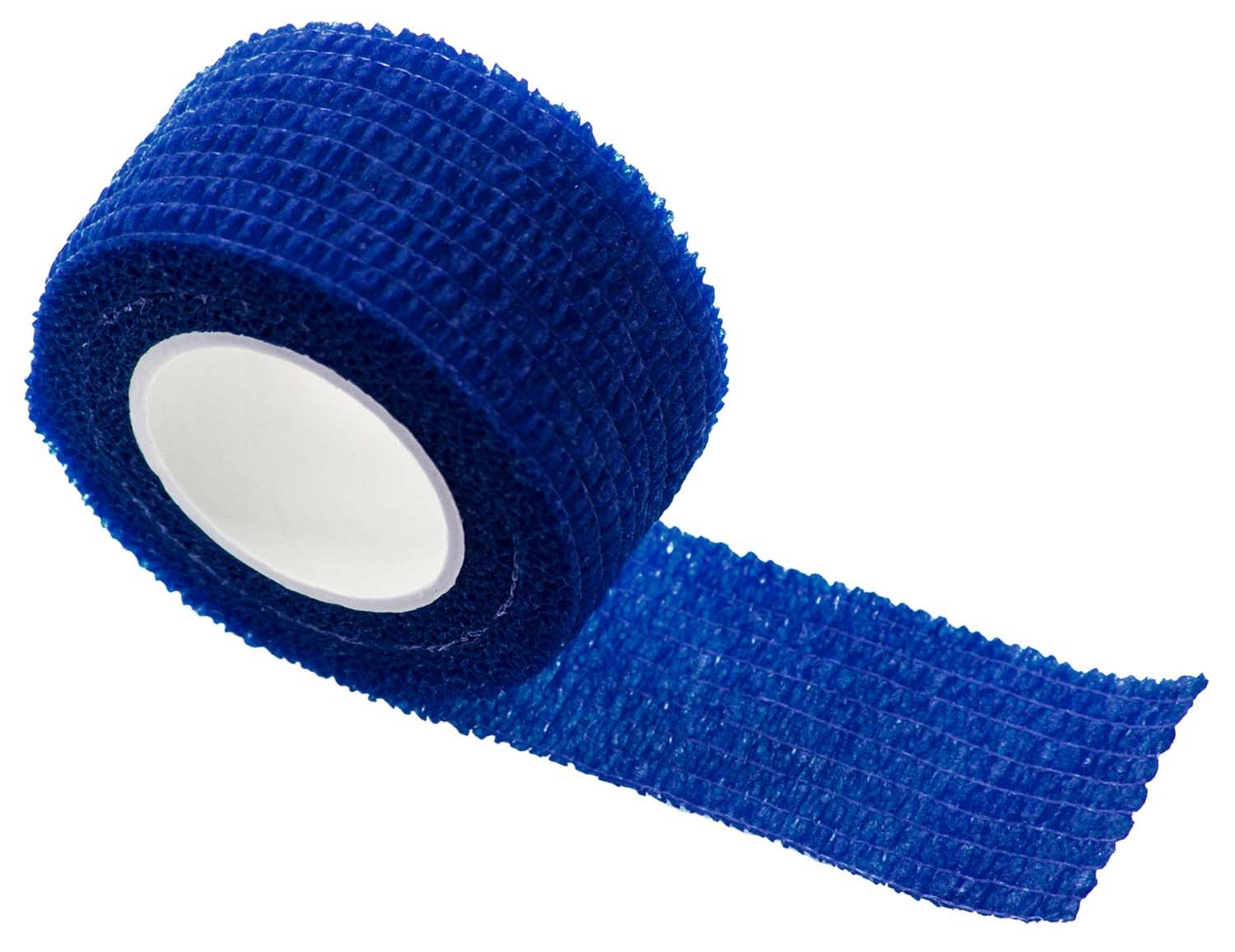 FIGO Bandage Selbsthaftende Bandage 2,5 cm x 4,5 m, blau MHD 01/2026 (Rolle, 1-tlg., selbsthaftende Bandage), Haftbandage Fixierbinde Bandage Verband Fingerpflaster Fingerverband