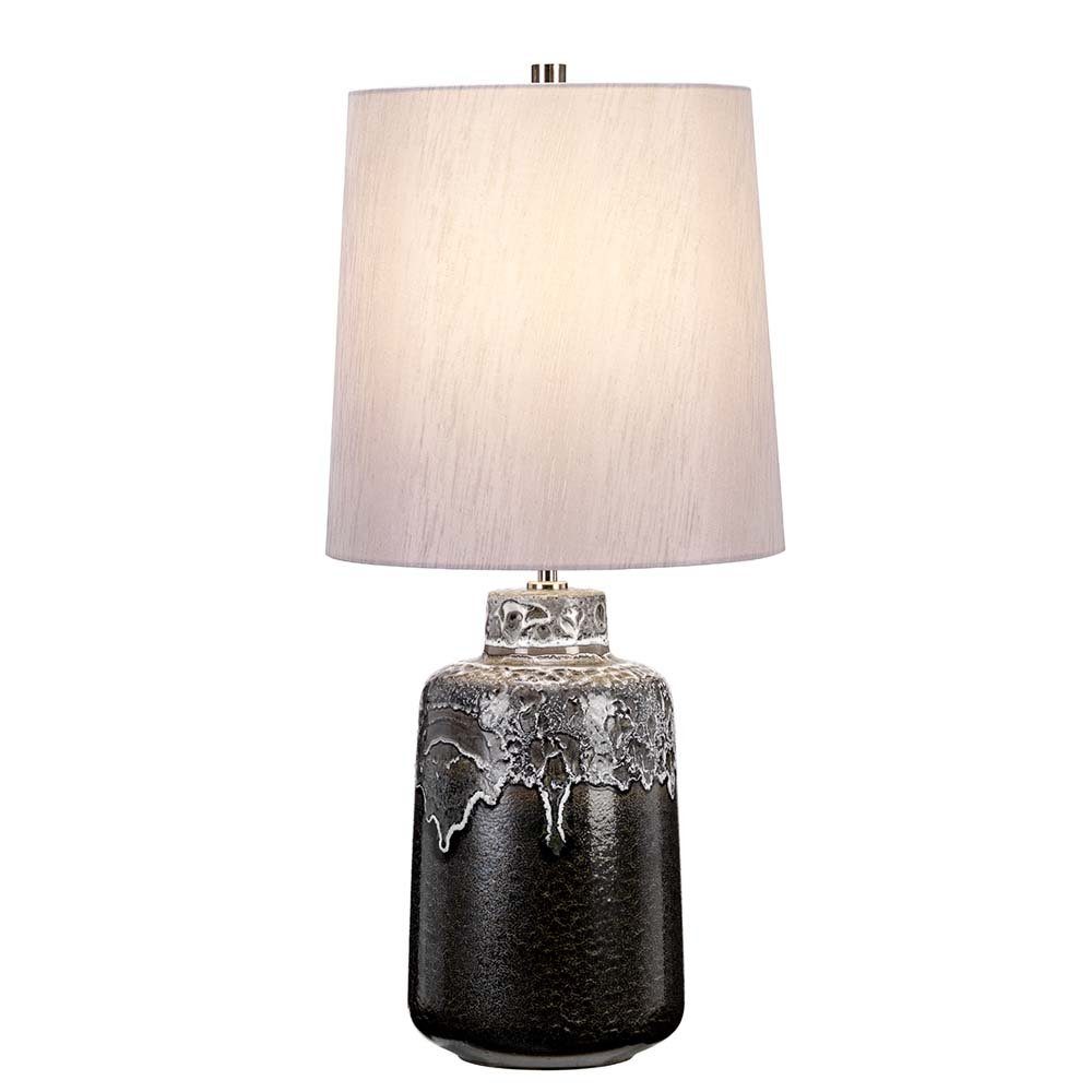Elstead LIGHTING LED Tischleuchte, Leuchtmittel nicht inklusive, Tischlampe Beistelllampe Nachttischlampe Keramik Silber D 30 cm 1