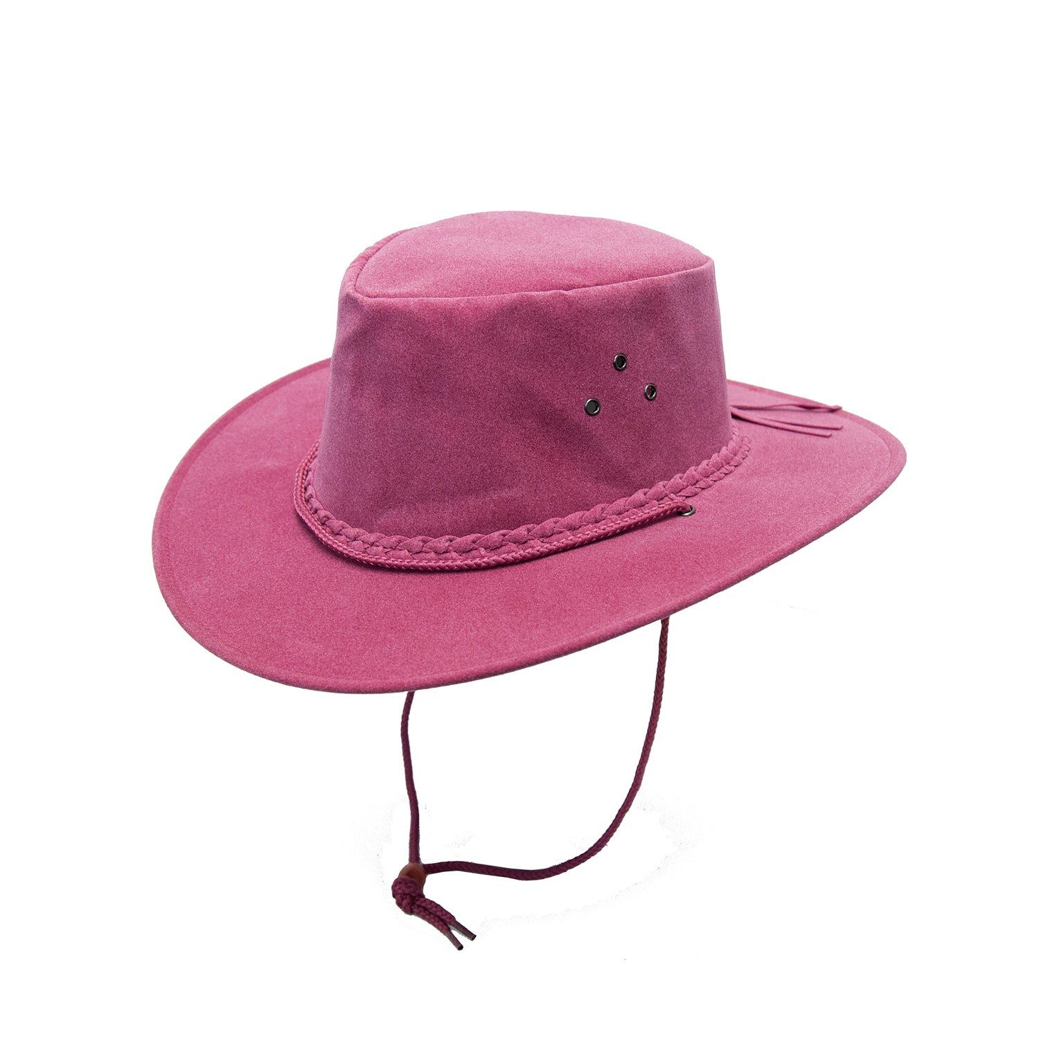 Outbacker Cowboyhut Kinder Cowboyhut aus Microfaser in veganer Lederoptik, UPF 50+ Kinnband inklusive