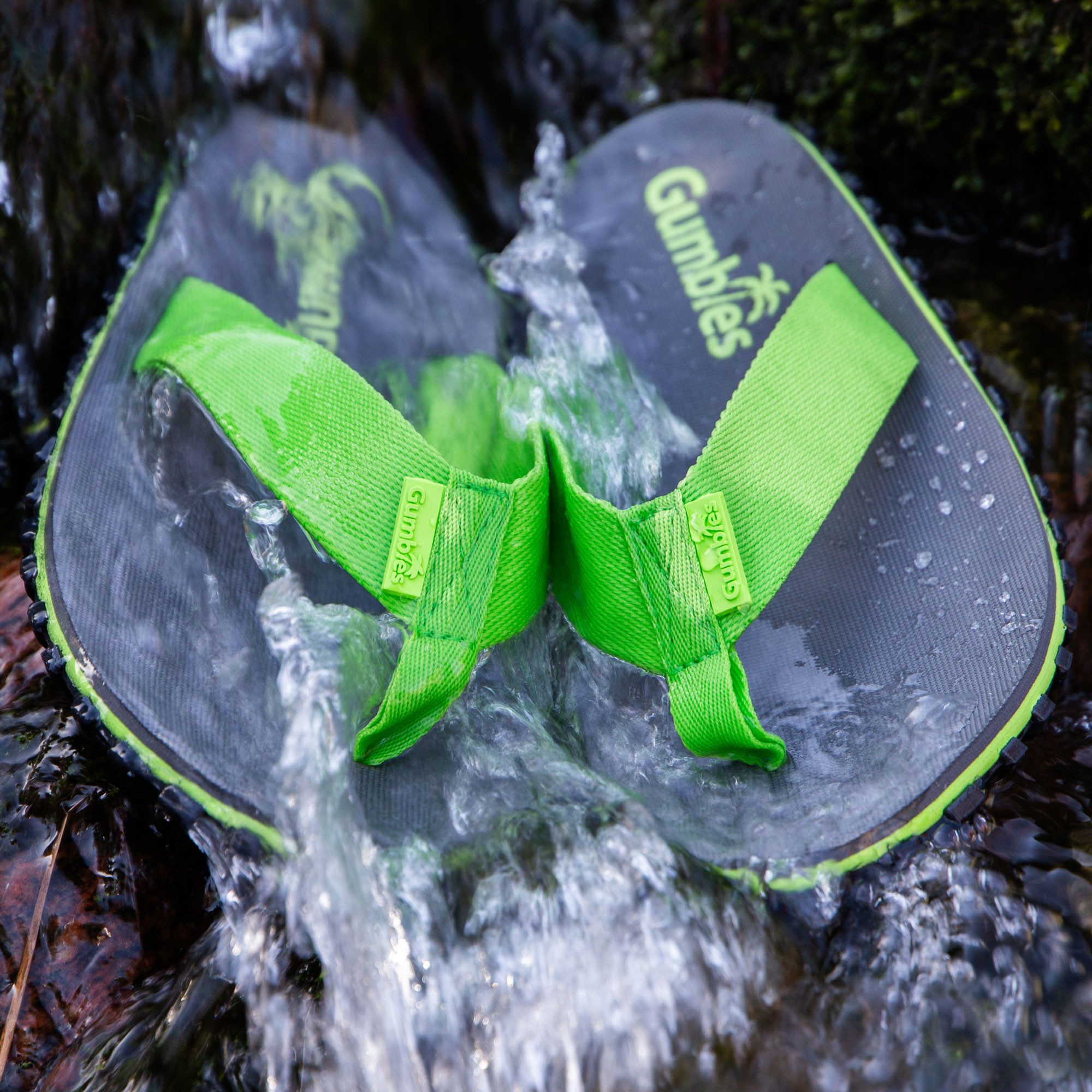 Gumbies Duckbill in Grey-Lime T-Strap-Zehentrenner Hergestellt aus recycelten Materialien – Bild 2 von 5