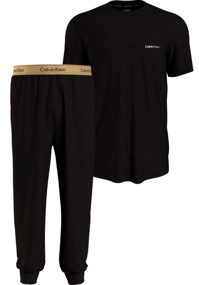 Calvin Klein Underwear Schlafanzug S/S JOGGER SET (2 tlg) mit schmalem Bein