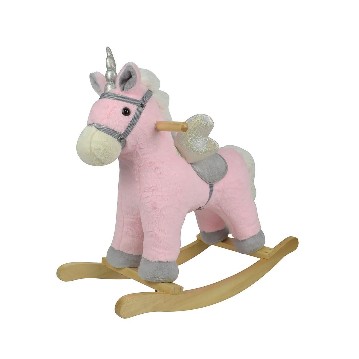 Chipolino Schaukeltier Einhorn RHOR02402, Einhorn, Buchenholz, Haltegriffe, weiches Plüsch, ab 18 Monaten