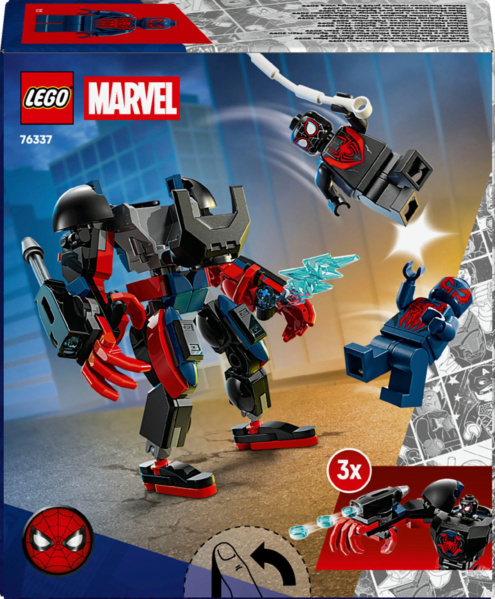 LEGO® Miles Morales Mech vs. Spider-Man 2099 (76337), LEGO Super Heroes Konstruktionsspielsteine, (135 St)