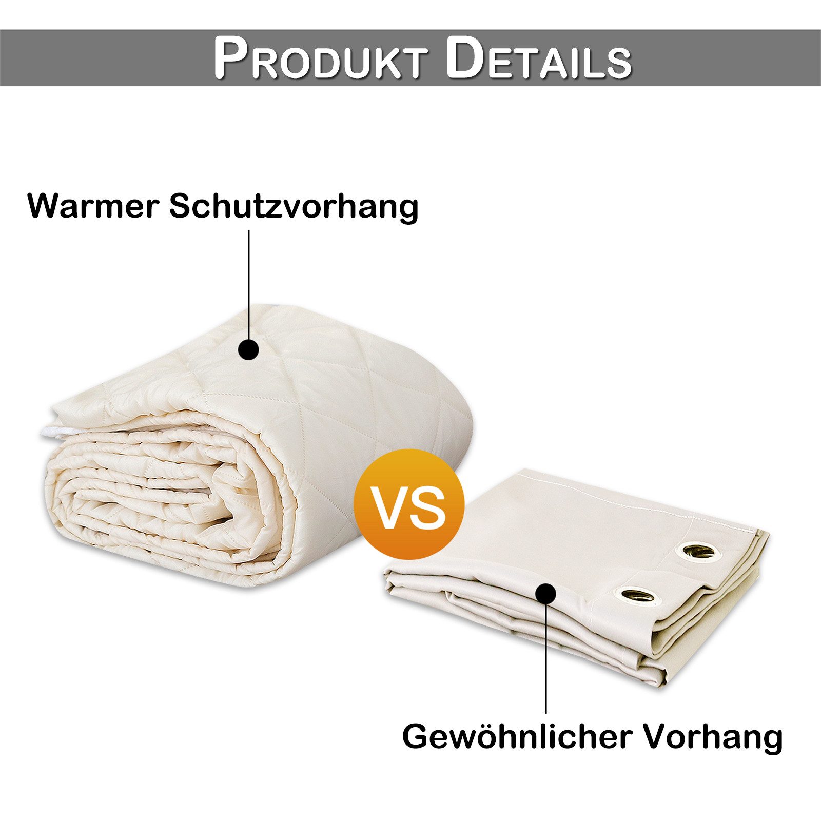 Sunicol Vorhang Thermovorhang Kälteschutz Winter Wärmeisolierend Türvorhang (1 St), Funktionale Überschrift Gardinen für Wohnzimmer Schlafzimmer – Bild 4 von 5
