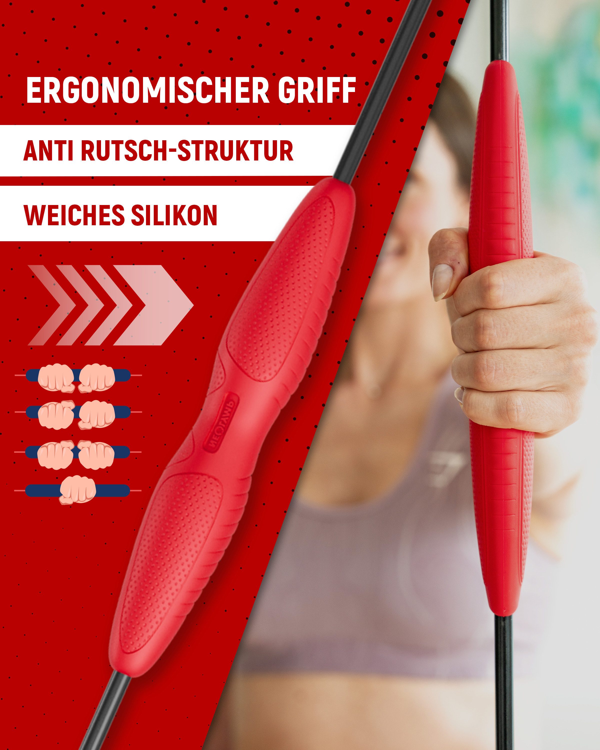 NEOLYMP Swingstick Schwingstab Fitness - Verstellbare Gewichte- Optimaler Schwingenschlag (Schwingstab inklusive Tragetasche und Video Anleitung, Schwingstab inklusive Tragetasche und Video Anleitung), Verstellbar & langlebig. Ideal für Anfänger-Profis. Inkl. Tragetasche