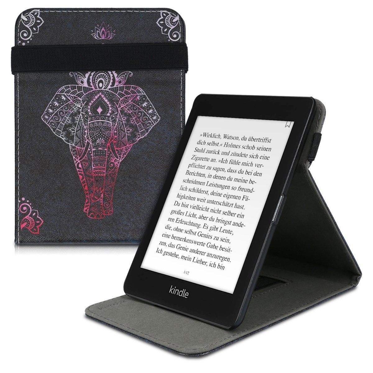 kwmobile E-Reader-Hülle, Hülle für Amazon Kindle Paperwhite (10. Gen -  2018) - Schlaufe Ständer - e-Reader Schutzhülle - Flip Cover Case - Elefant  Zeichnung Design online kaufen | OTTO