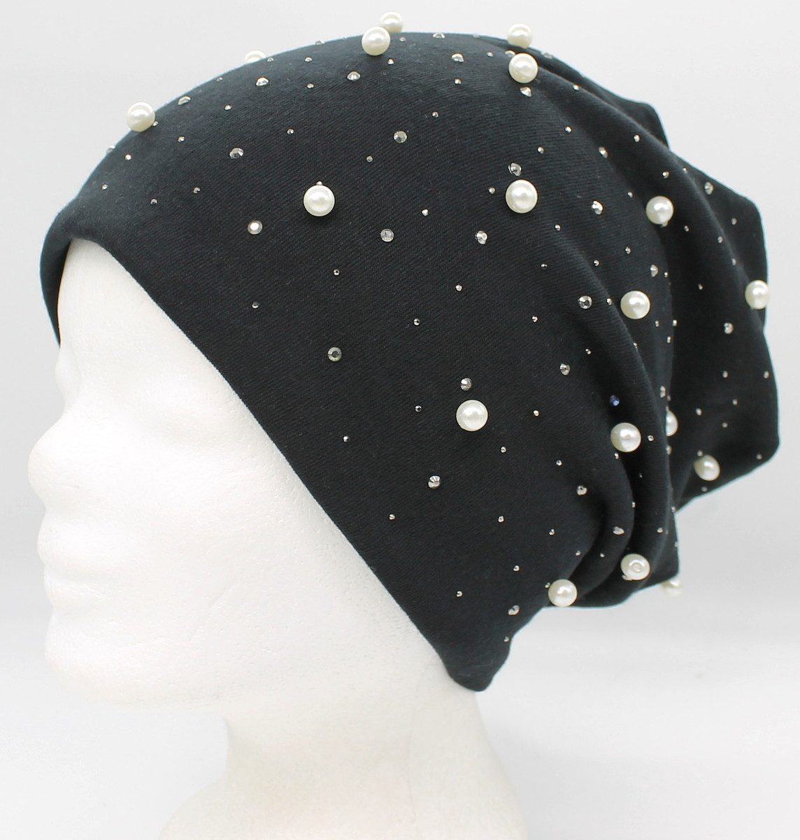 dy_mode Beanie Damen Beanie Mütze mit Kunstperlen Glitzer – Gefütterte Bean günstig online kaufen