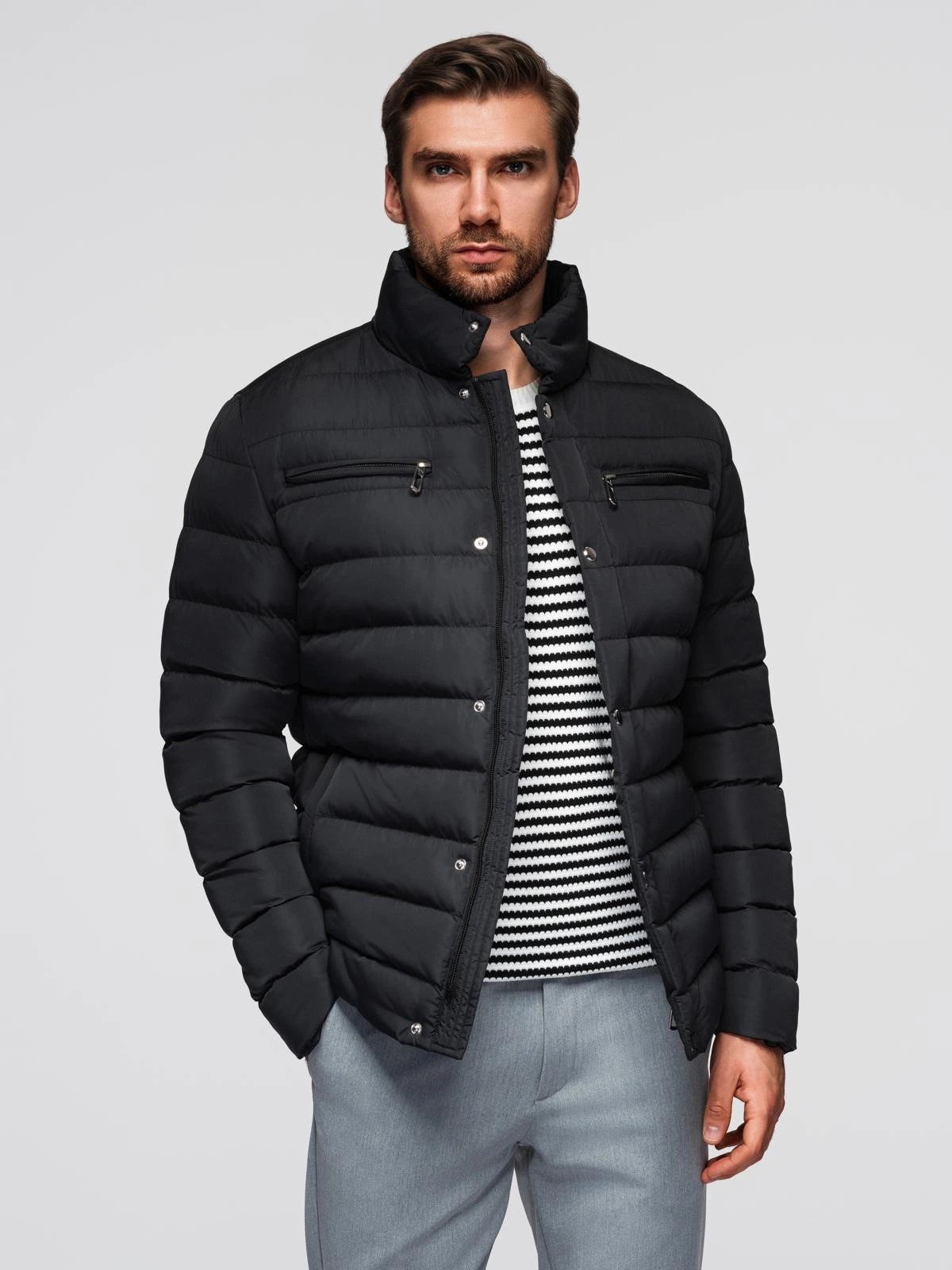 OMBRE Steppjacke Gesteppte Herrenjacke mit Stehkragen günstig online kaufen