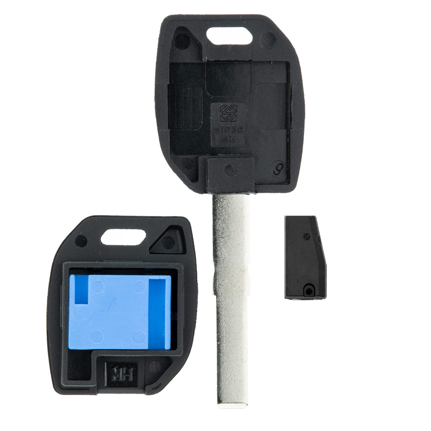 mt-key Schlüsseltasche Auto Zünd Schlüssel Rohling SIP36 + ID46 Transponder (Set), für Alfa Romeo Giulietta 940 (10-16); Peugeot Boxer II (07-16)