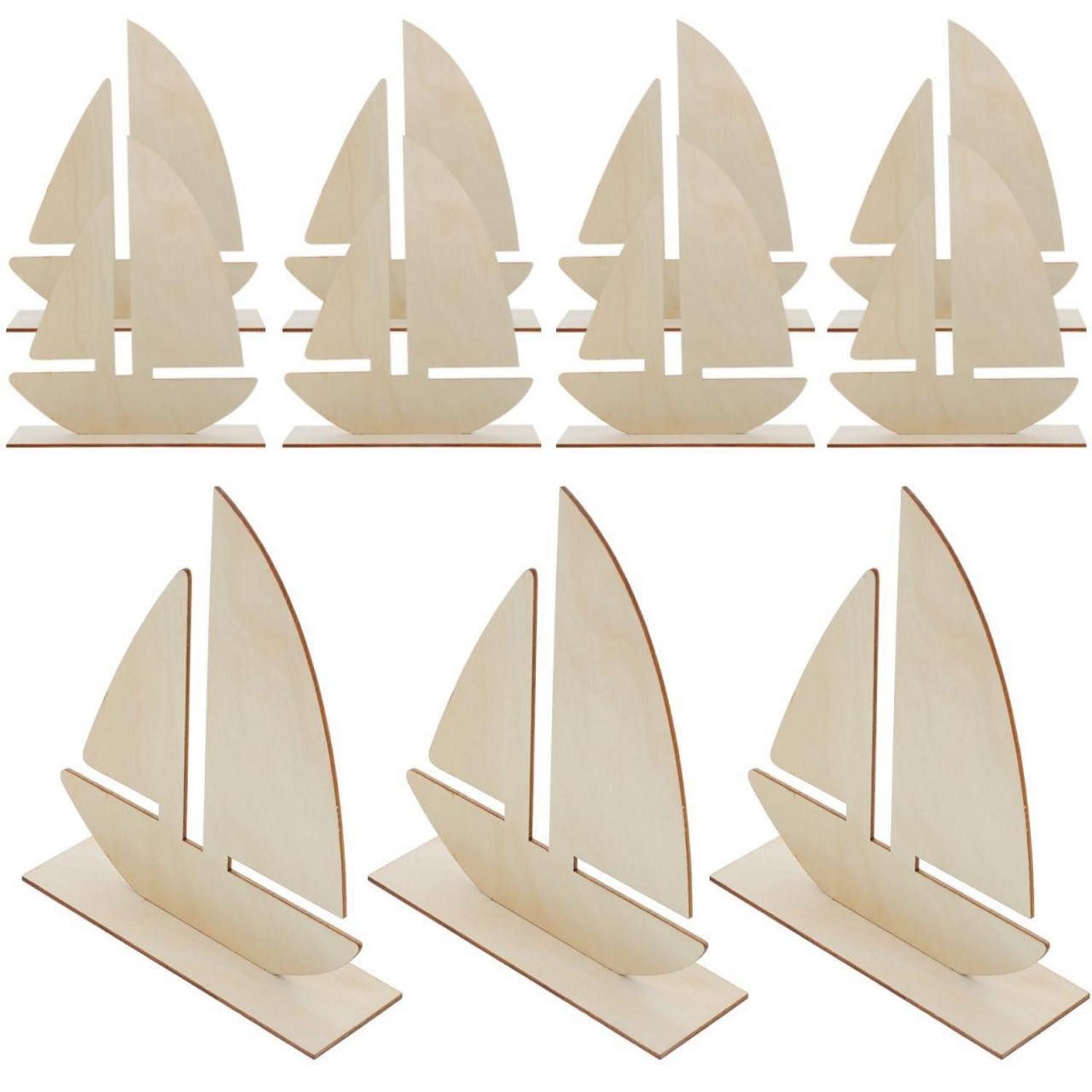 LuxusKollektion Kreativset Holzscheiben Segelboot DIY Bastelset 10 Stk