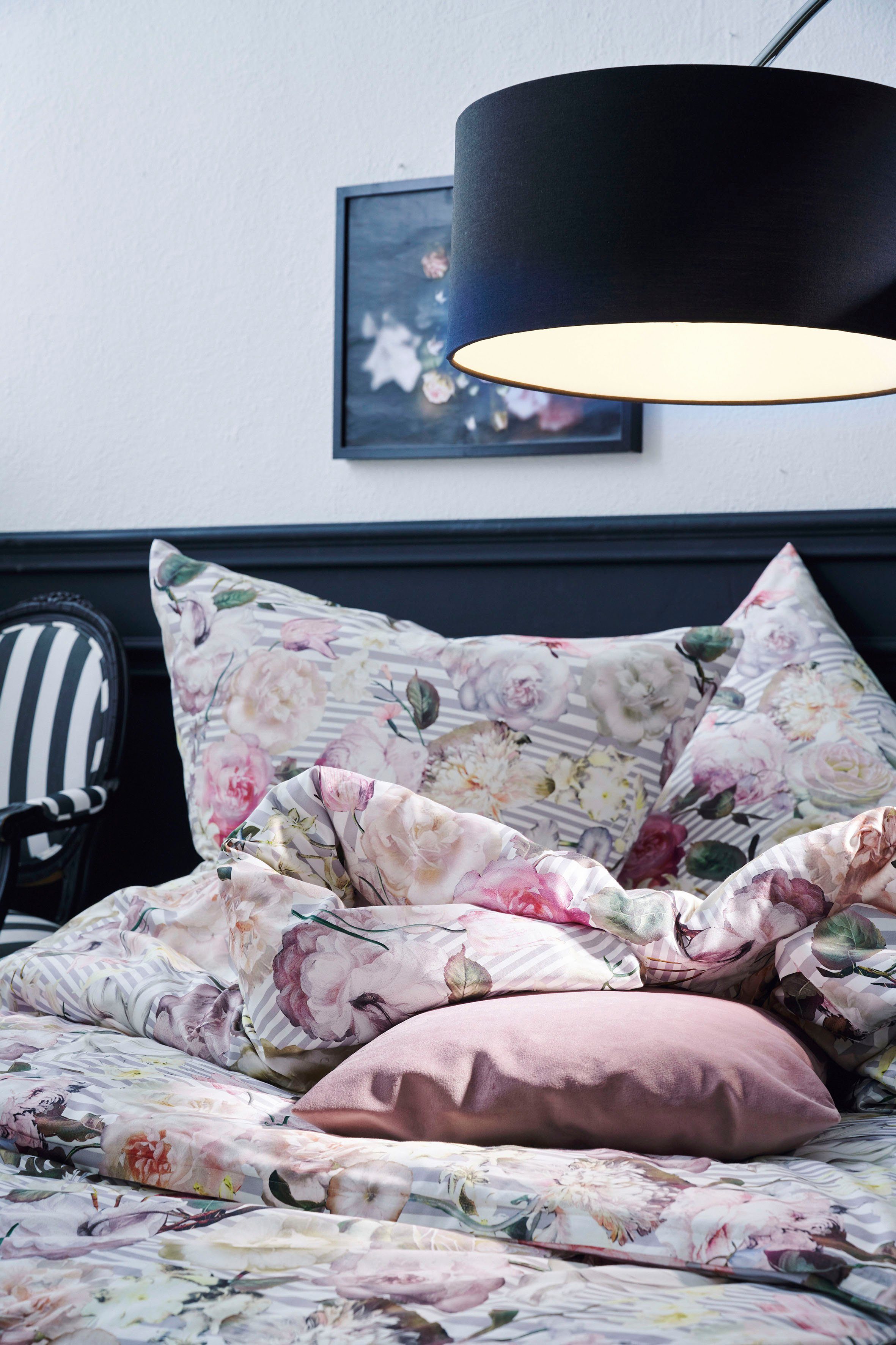 APELT Bettwäsche Cosima, Satin, 2 teilig, Blumige Rosenträume und Boudoir-feeling