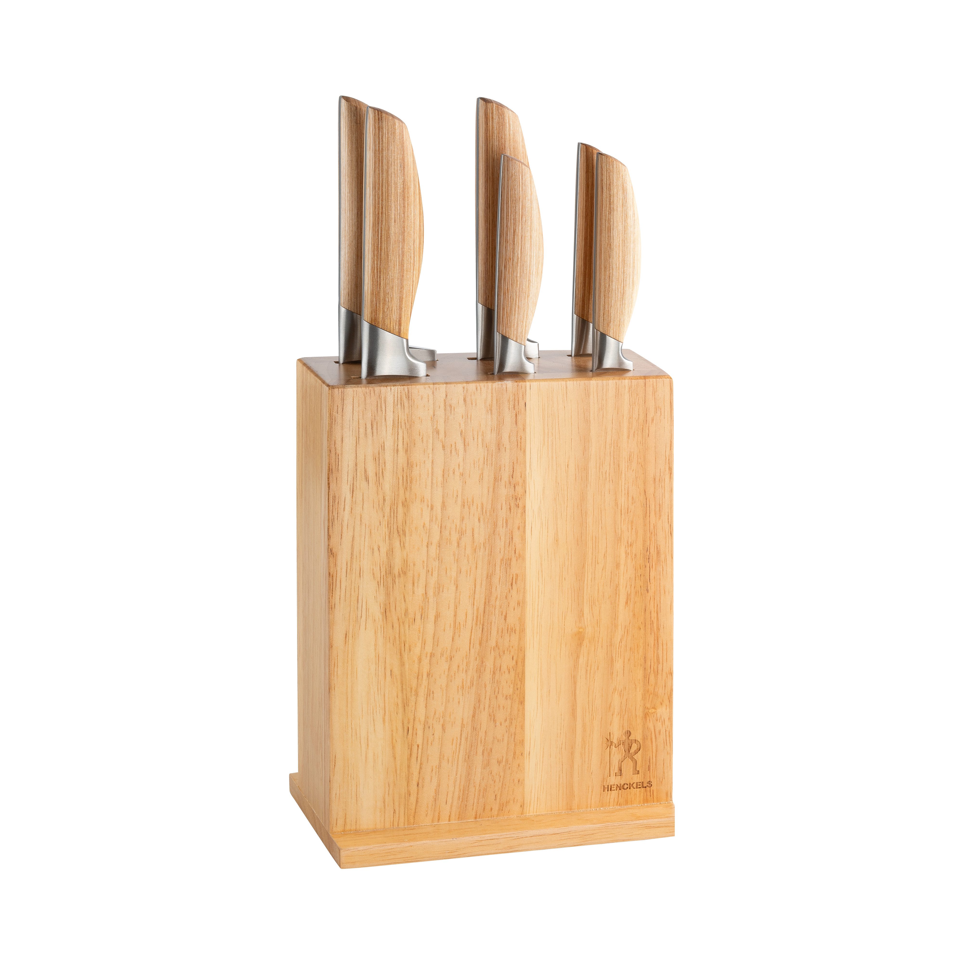 HENCKELS by ZWILLING Messerblock Pakka (7tlg), Pakka-Holz-Griffe, Rostfreie Klingen
