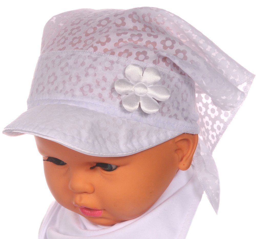La Bortini Kopftuch Kopftuch für Baby und Kinder in Weiß Bandana Tuch Schirmmütze, leicht, sommerlich, Dreieckstuch zum Binden, one size