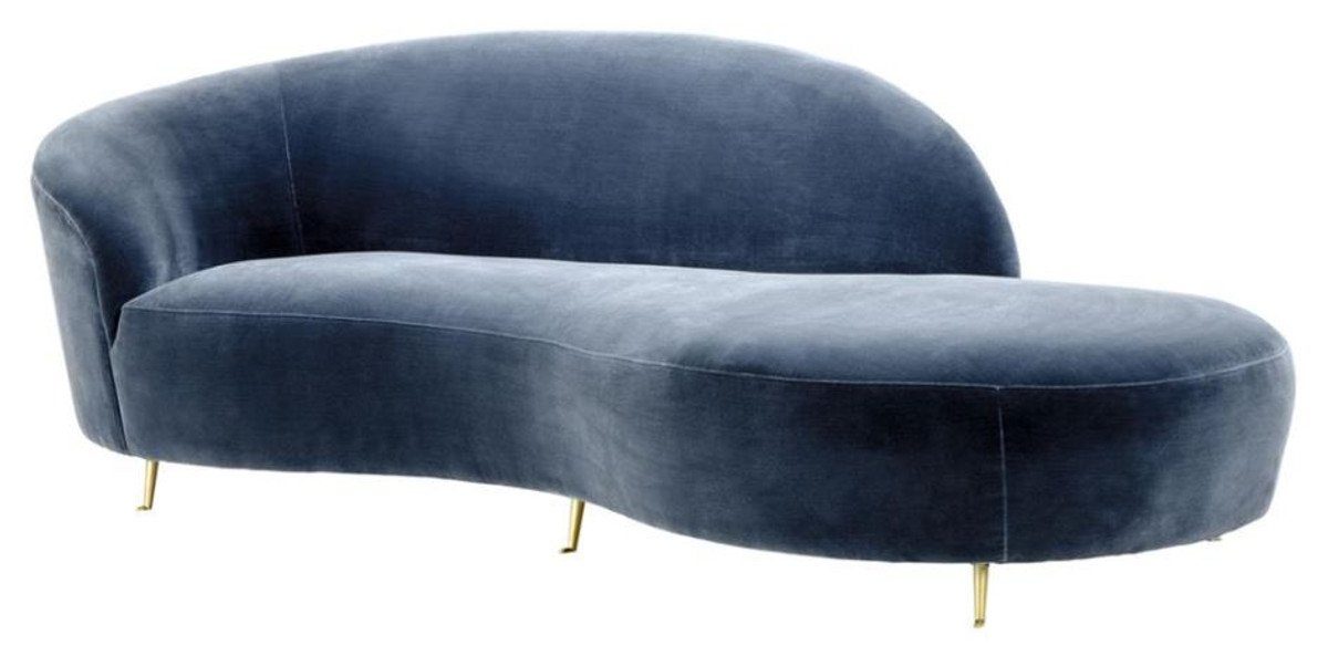 Casa Padrino Sofa Designer Sofa Blau 248 x 104 x H. 74 cm - Luxus Kollektion