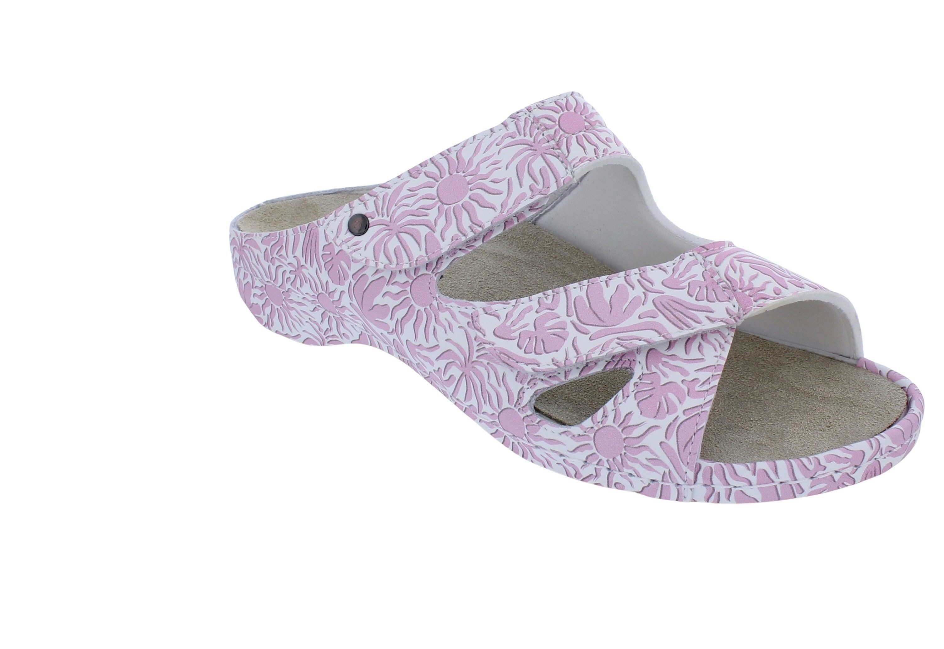 BERKEMANN Berkemann Pantolette Janna 1027-076, Weiß-Rosa, Glattleder u. Stretch, Pantolette