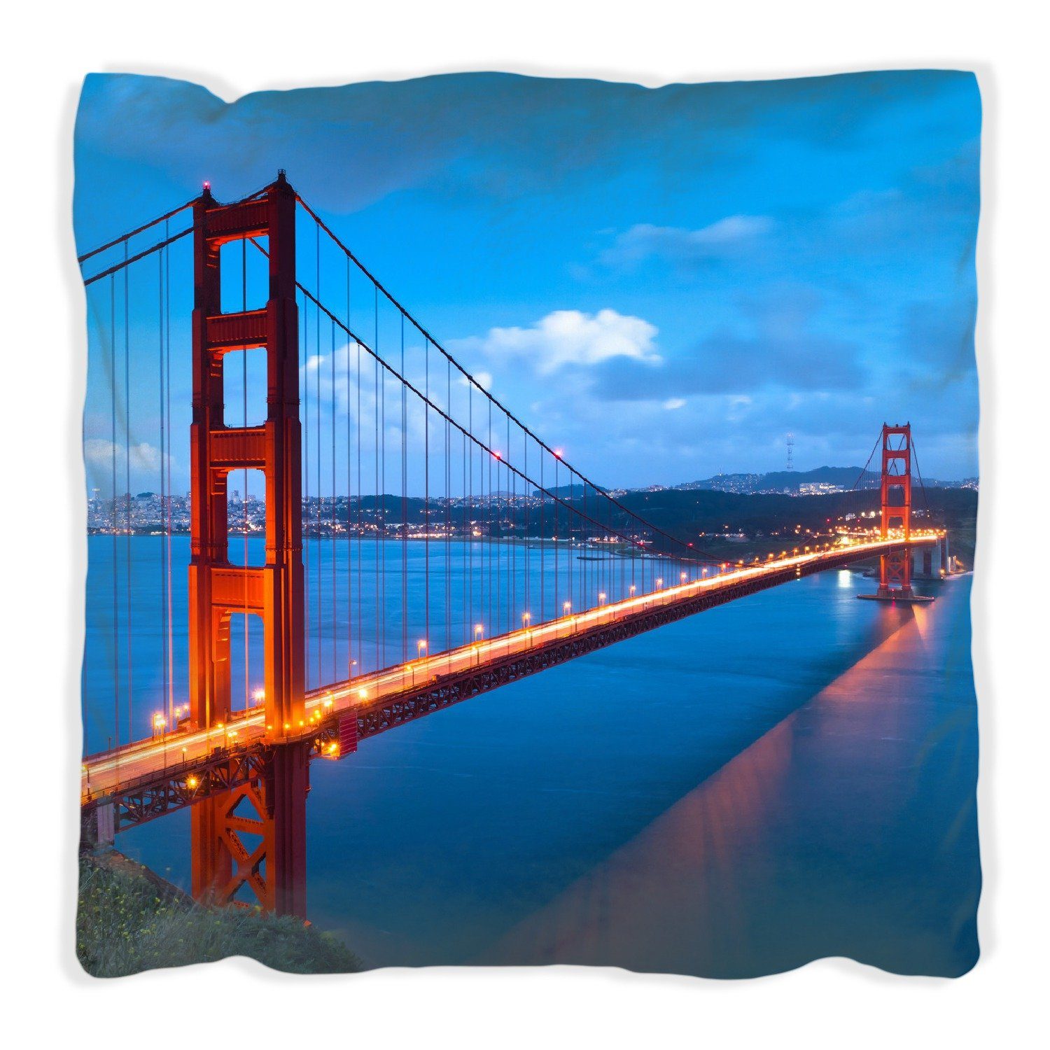 Wallario USA, Francisco Golden Gate in Bridge handgenäht Dekokissen San