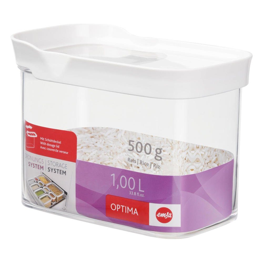 Emsa Vorratsdose Optima Schüttdose mit Schiebedeckel 1 L, Kunststoff, (1-tlg)