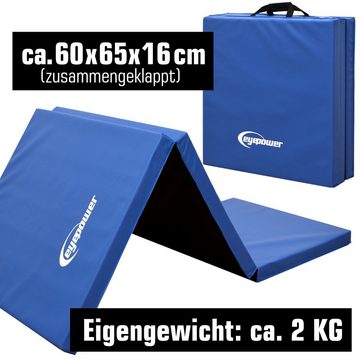 eyepower Fitnessmatte XL Gymnastikmatte 190x60x5cm - Faltbare Turnmatte, extra Robust