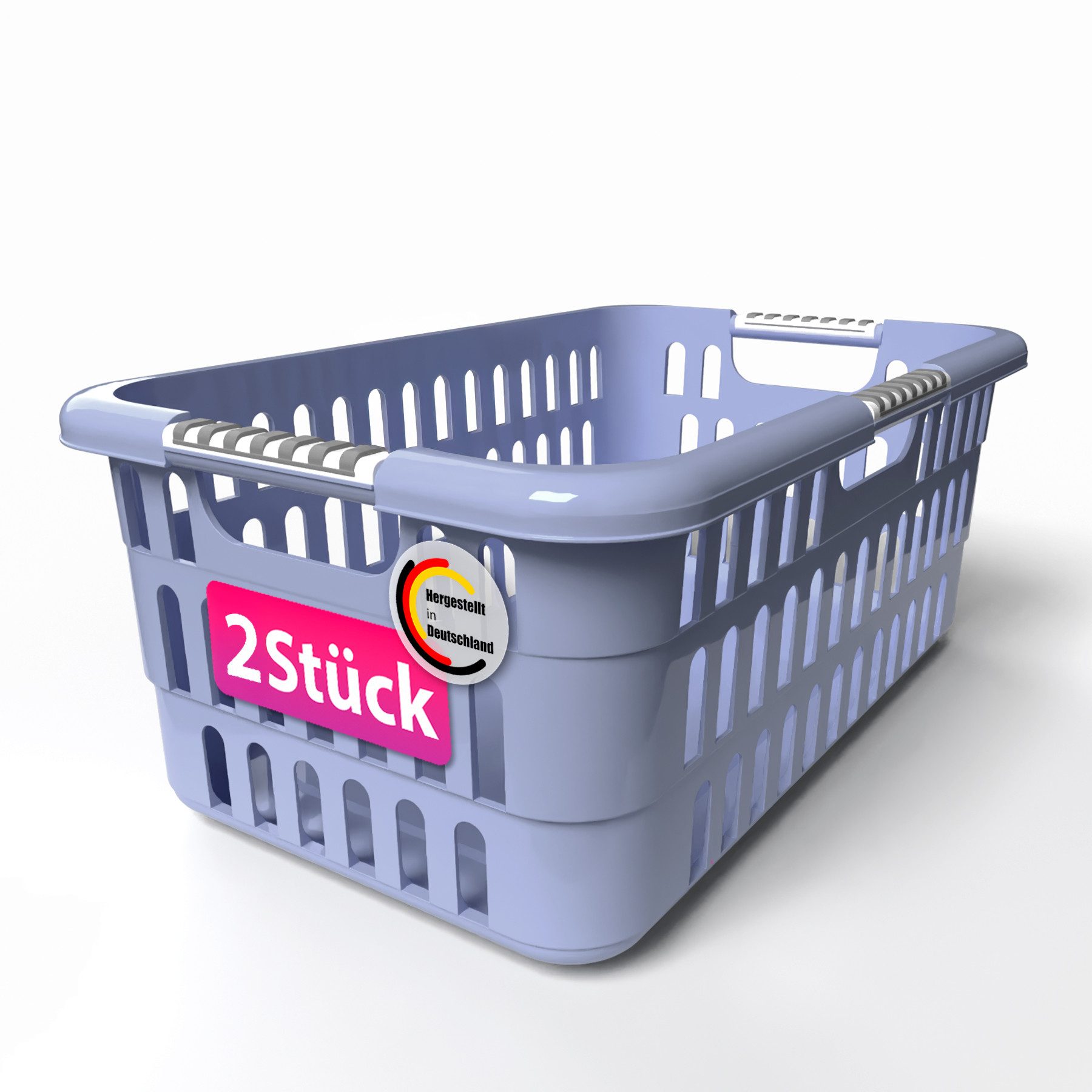 BigDean Wäschekorb 2 Stück Wäschewanne 40L mit Softgriffen Wäschekorb Made günstig online kaufen