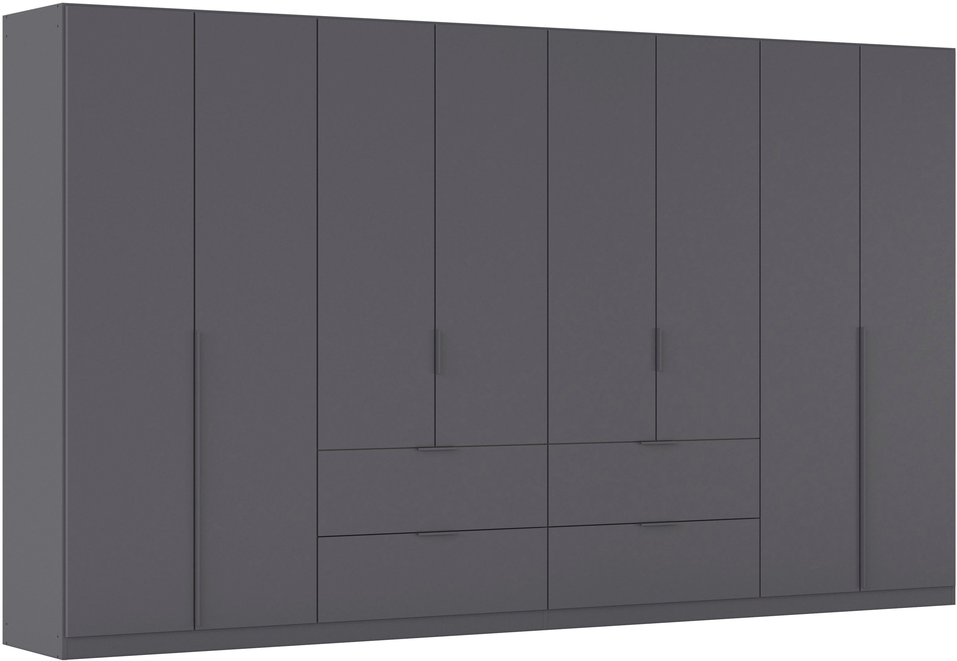 OTTO home Drehtürenschrank Kleiderschrank Schrank Garderobe AGORDO mit Dekor- oder Hochglanzfront (in zwei Griff-Farben, Breite 360 cm) mit Außenschubkästen, Serie in 7 Breiten und 2 Höhen MADE IN GERMANY